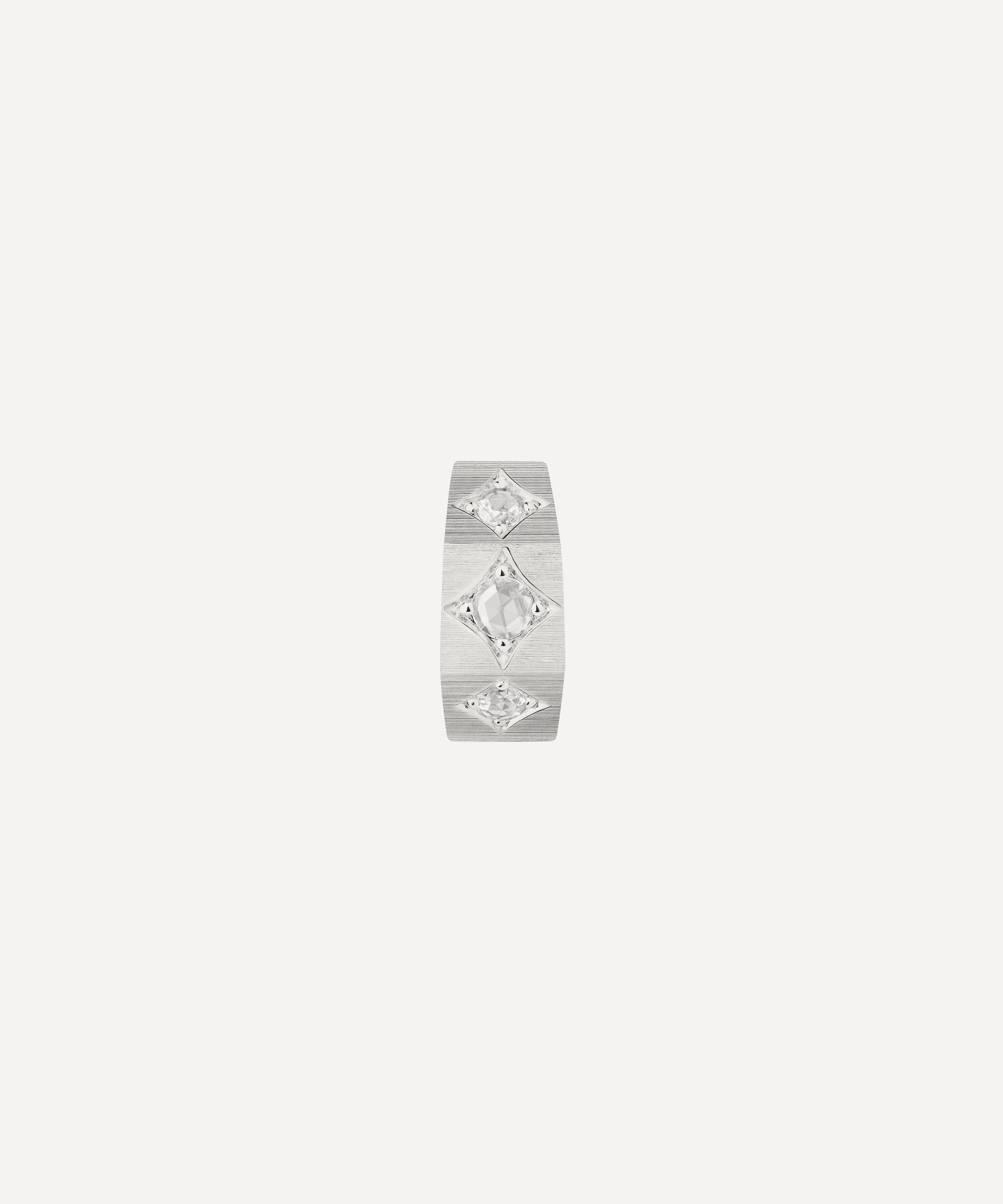 Marie Lichtenberg - 18ct White Gold Ecrou Diamond Coco Medium Hoop Earring image number 0