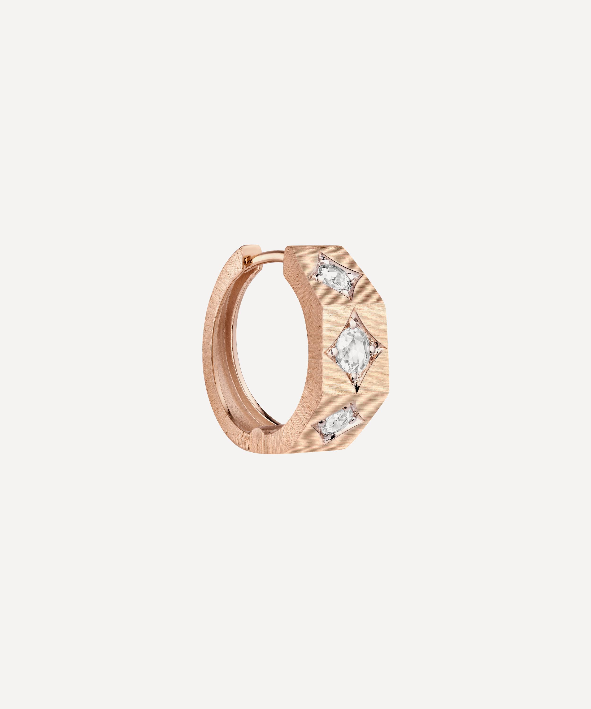 Marie Lichtenberg - 18ctRose  Gold Coco Pink Diamond MM Ecrou Earring image number 0