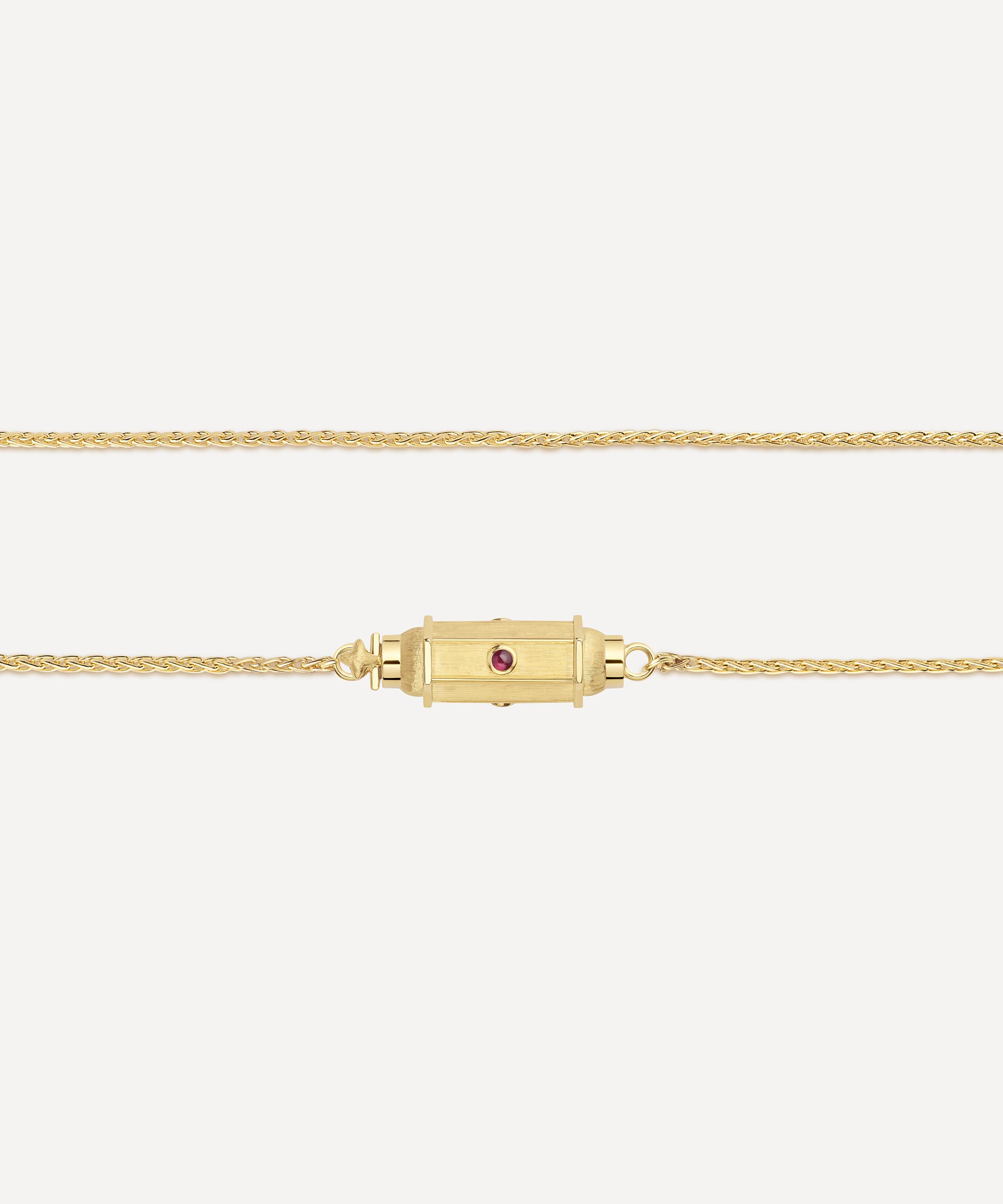 Marie Lichtenberg - 18ct Gold Ruby Micro Coco Locket Necklace