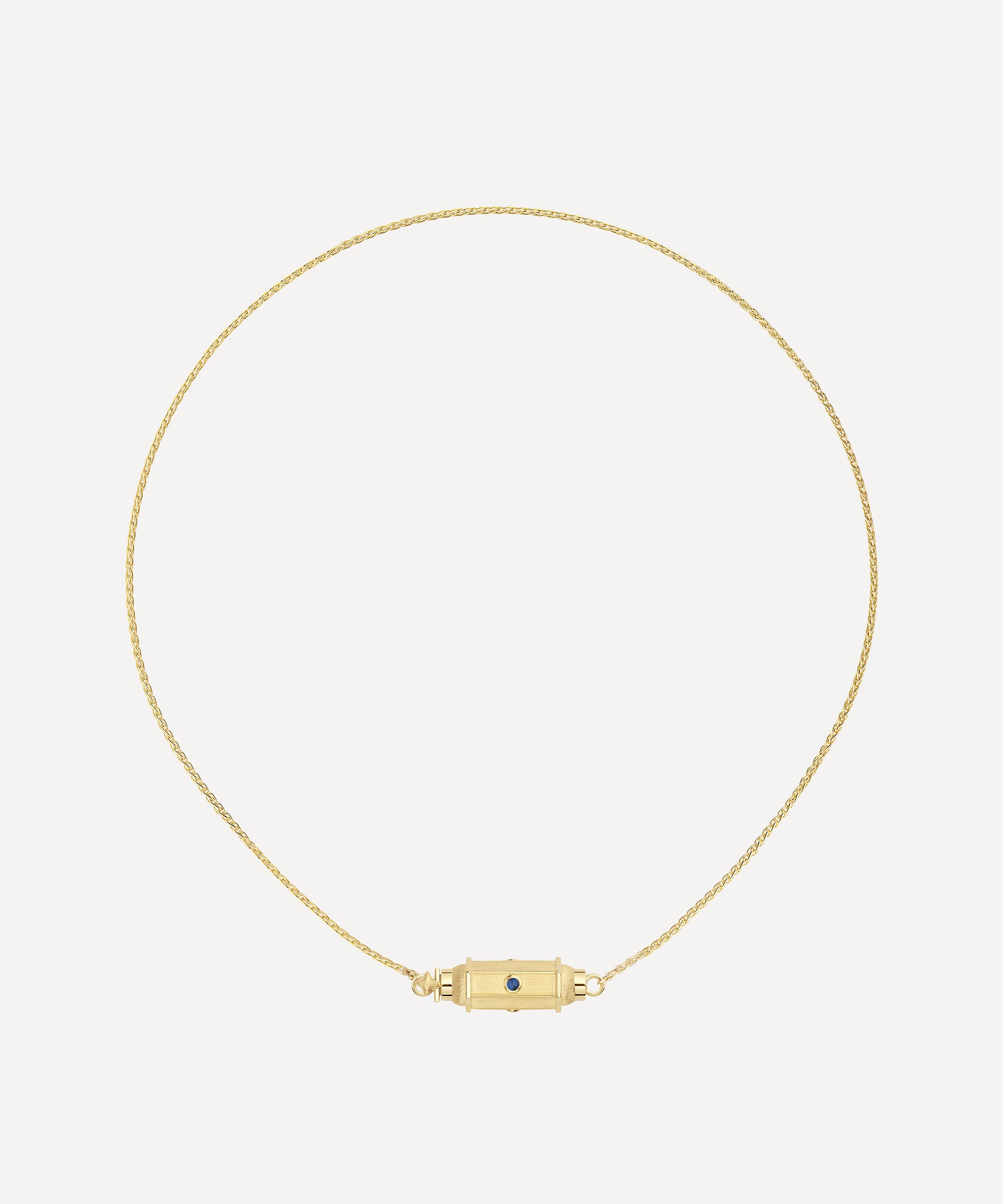 Marie Lichtenberg - 18ct Gold Sapphire Micro Coco Locket Necklace image number 2