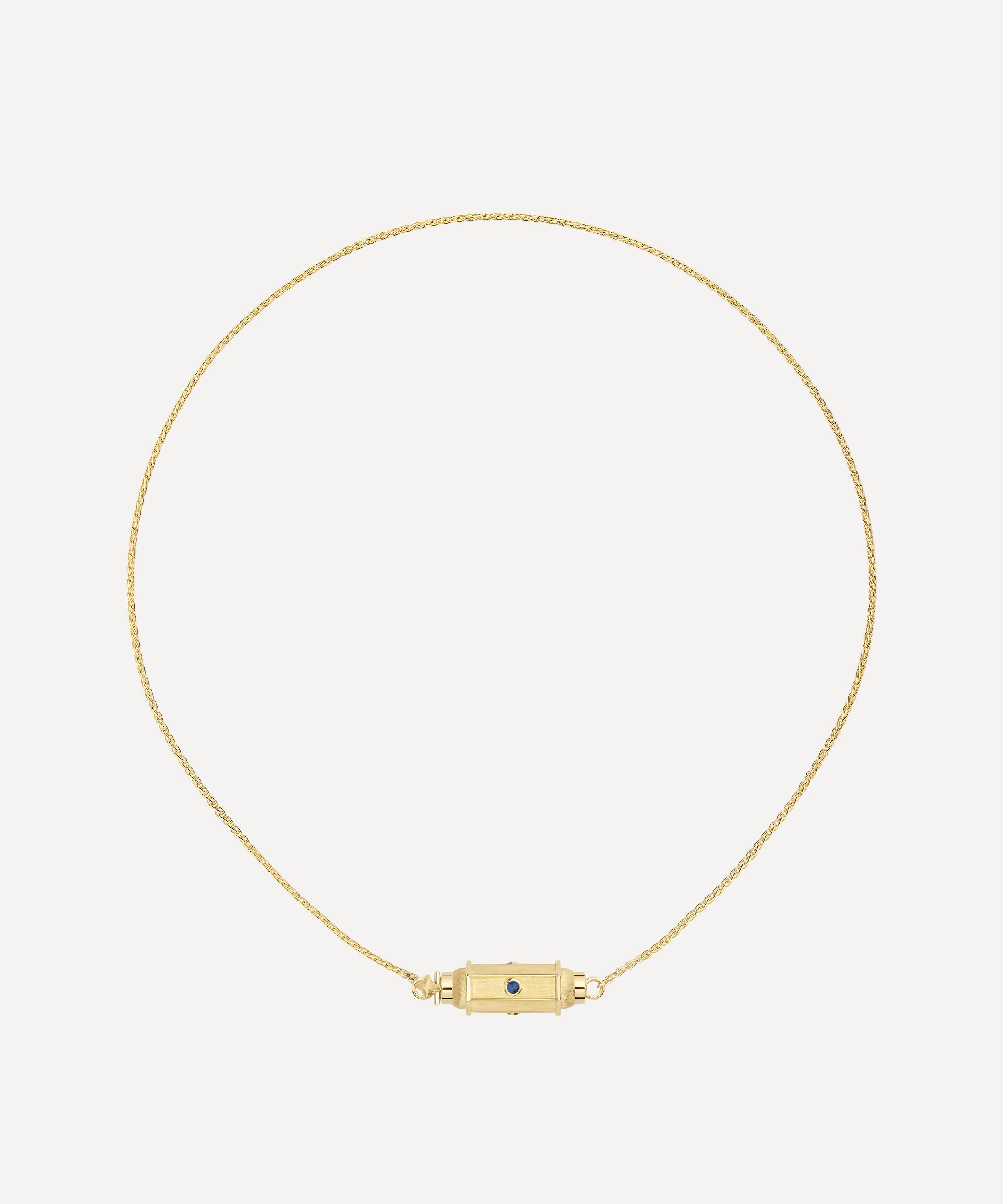 Marie Lichtenberg - 18ct Gold Sapphire Micro Coco Locket Necklace image number 2