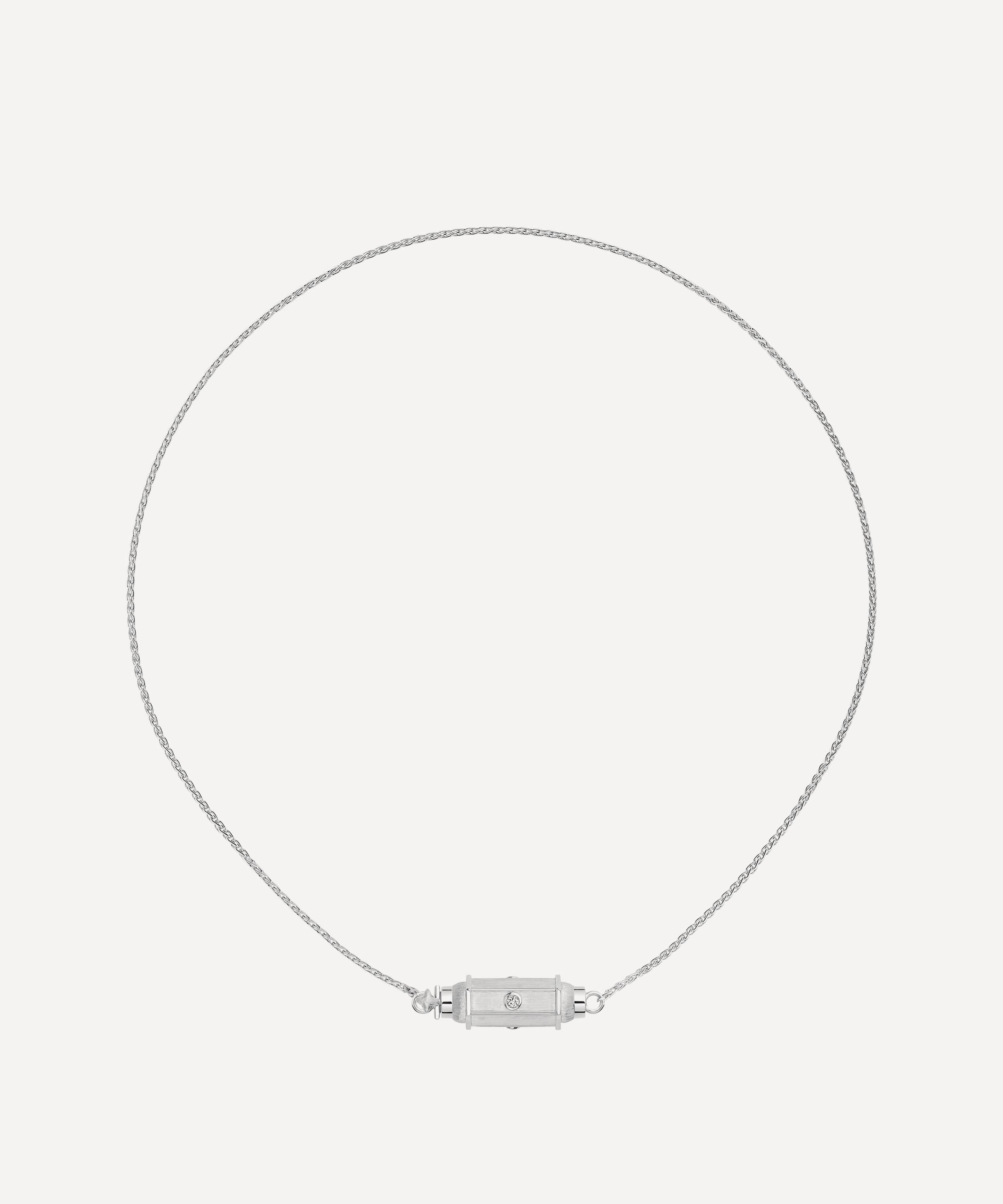 Marie Lichtenberg - 18ct White Gold Diamond Micro Coco Locket Necklace