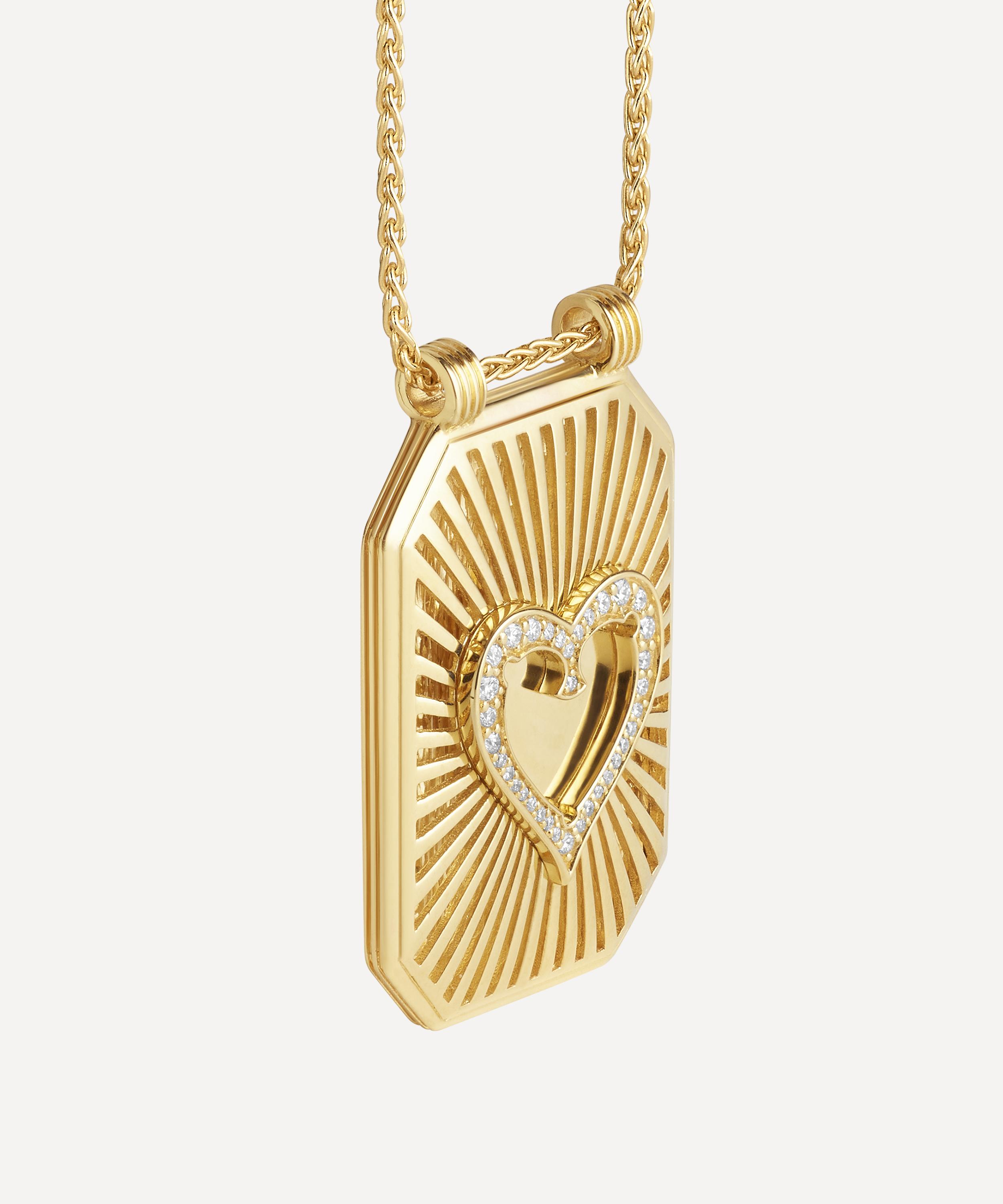 Marie Lichtenberg - 18ct Gold Heart Scapular Pendant Necklace image number 2