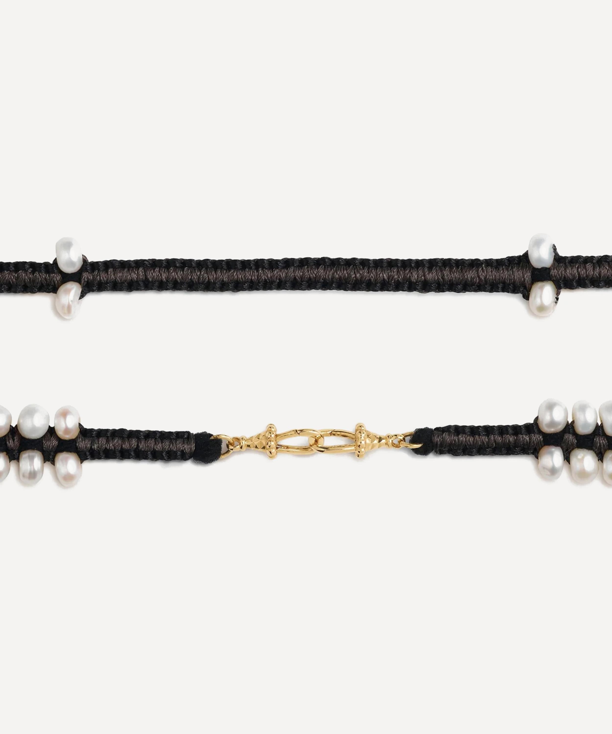 Marie Lichtenberg - 14ct Gold Black and Grey Mauli Link Necklace image number 1
