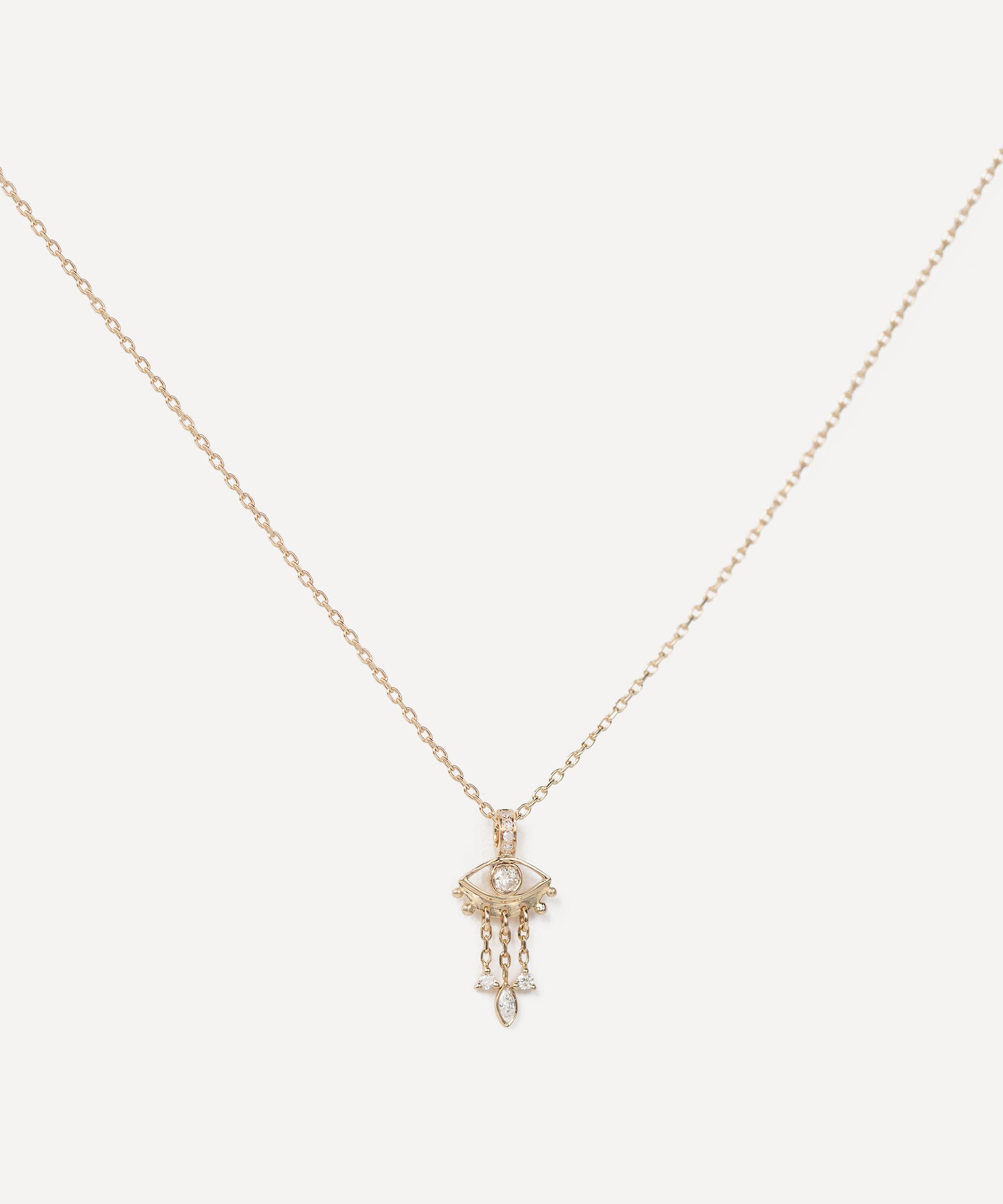Celine Daoust - 14ct Gold Diamond Eye Charm Necklace image number 0