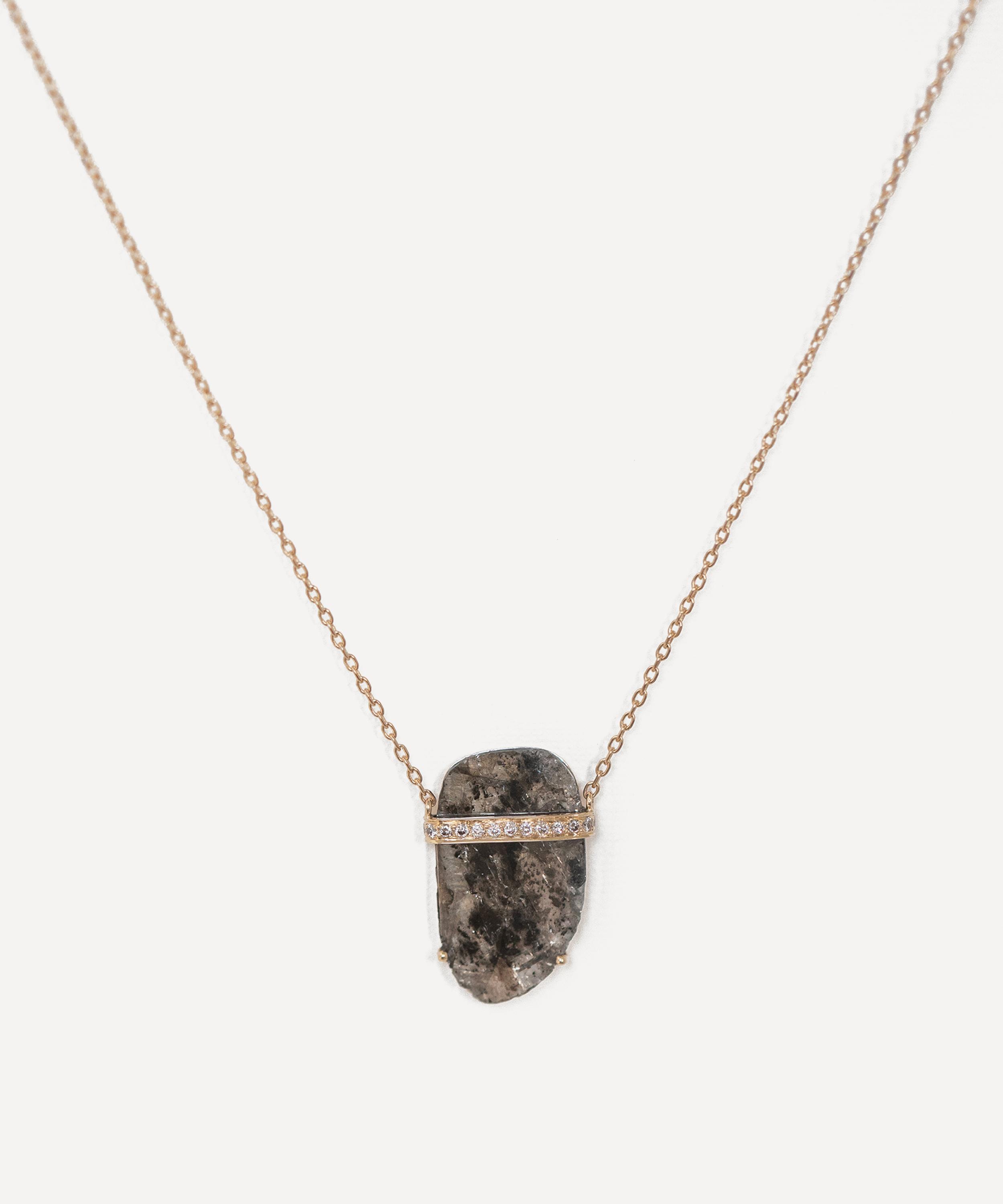Celine Daoust - 14ct Gold Grey Diamond Pendant Necklace image number 0