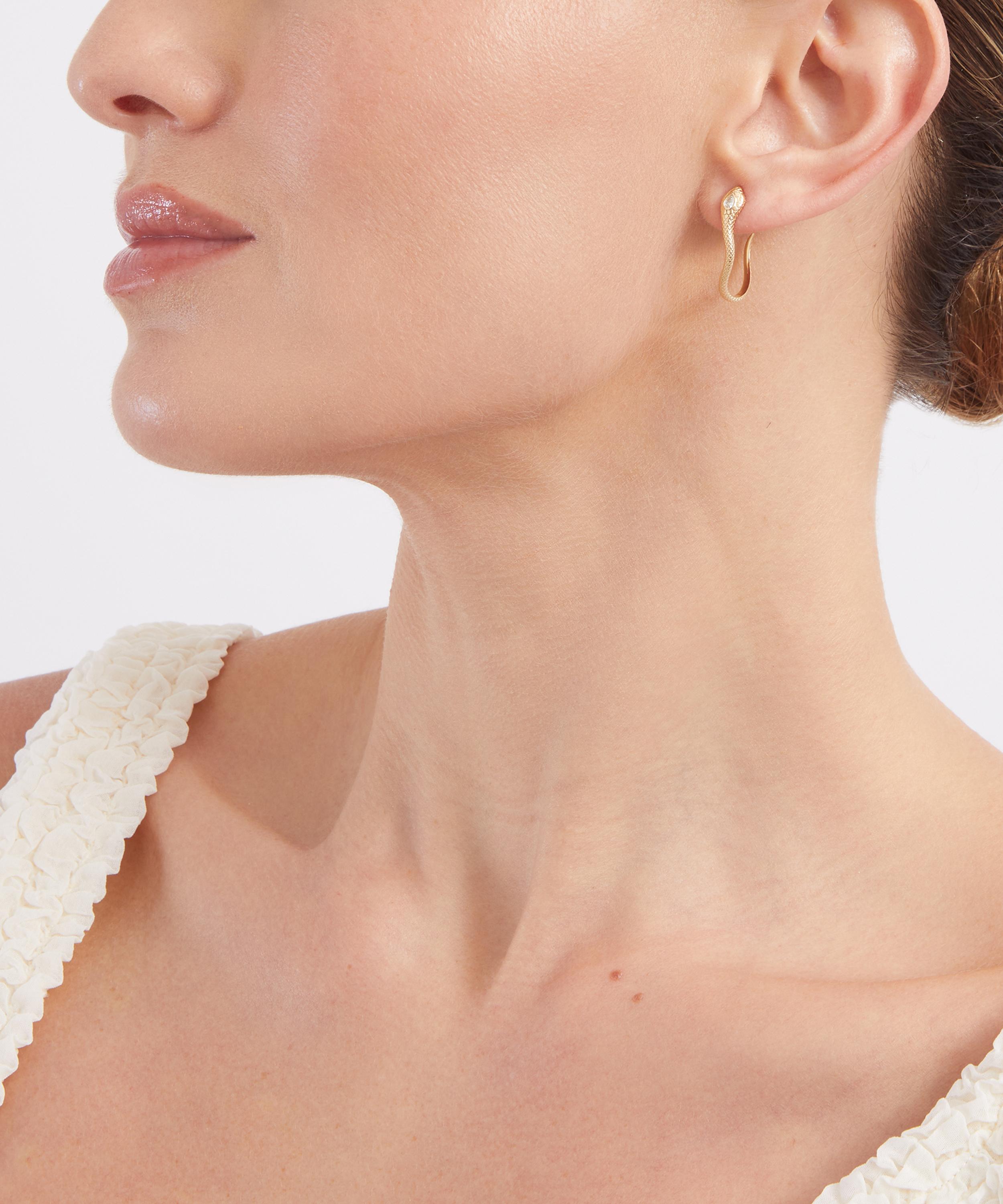 Celine Daoust - 14ct Gold Diamond Snake Stud Earrings image number 1