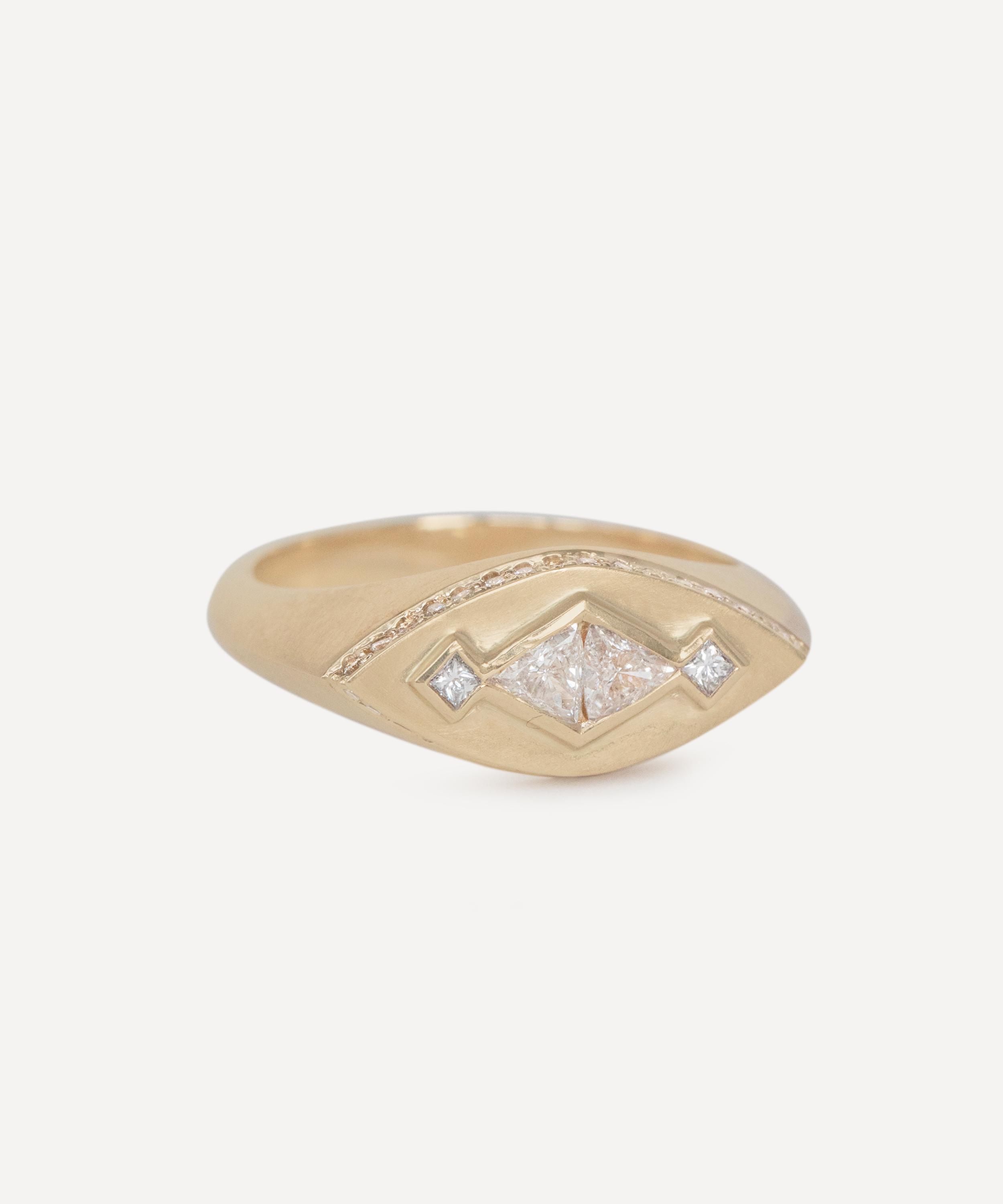 Celine Daoust - 14ct Gold Square Diamond Ring image number 0