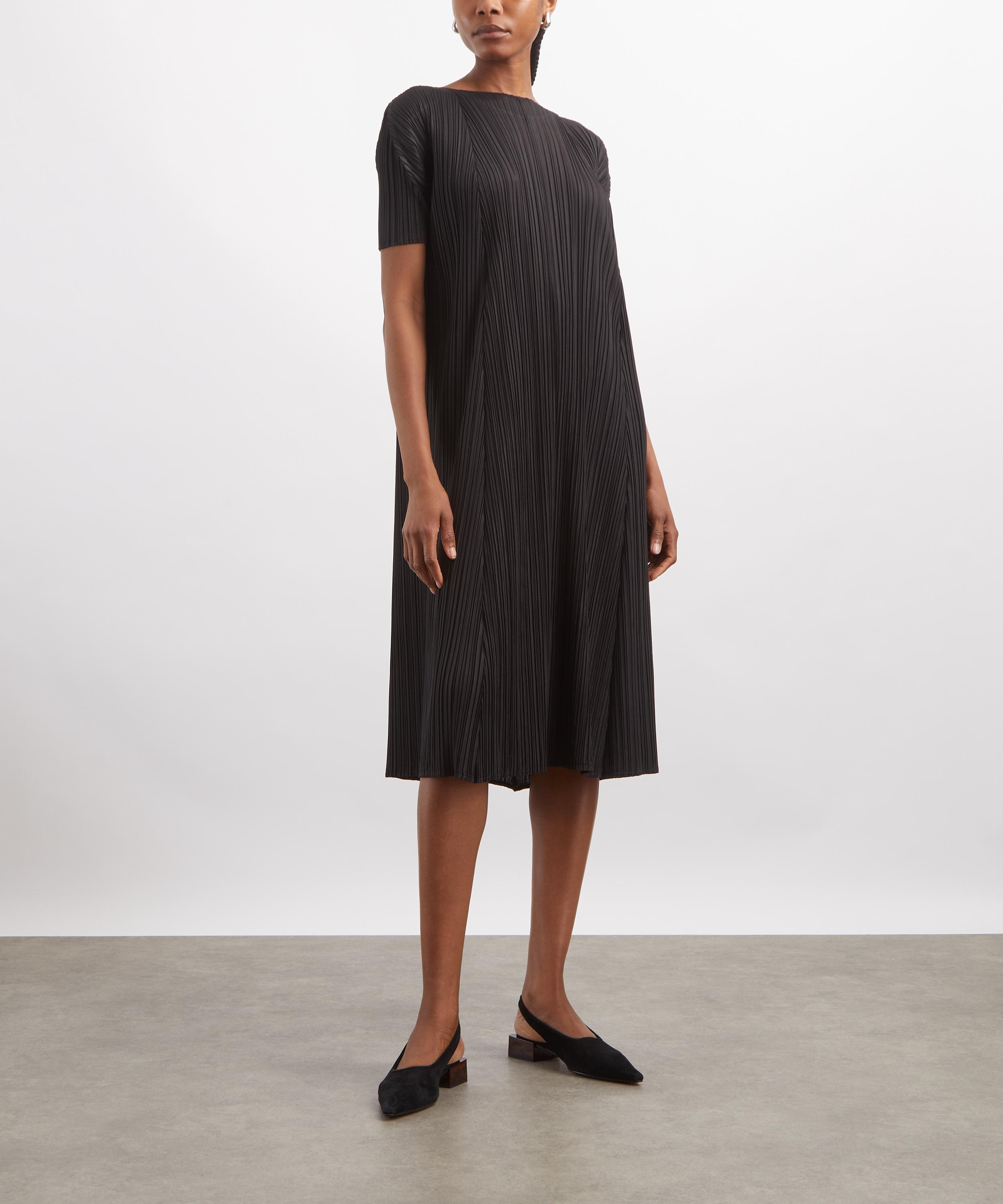 Pleats Please Issey Miyake - MELLOW PLEATS Black Midi Dress image number 2