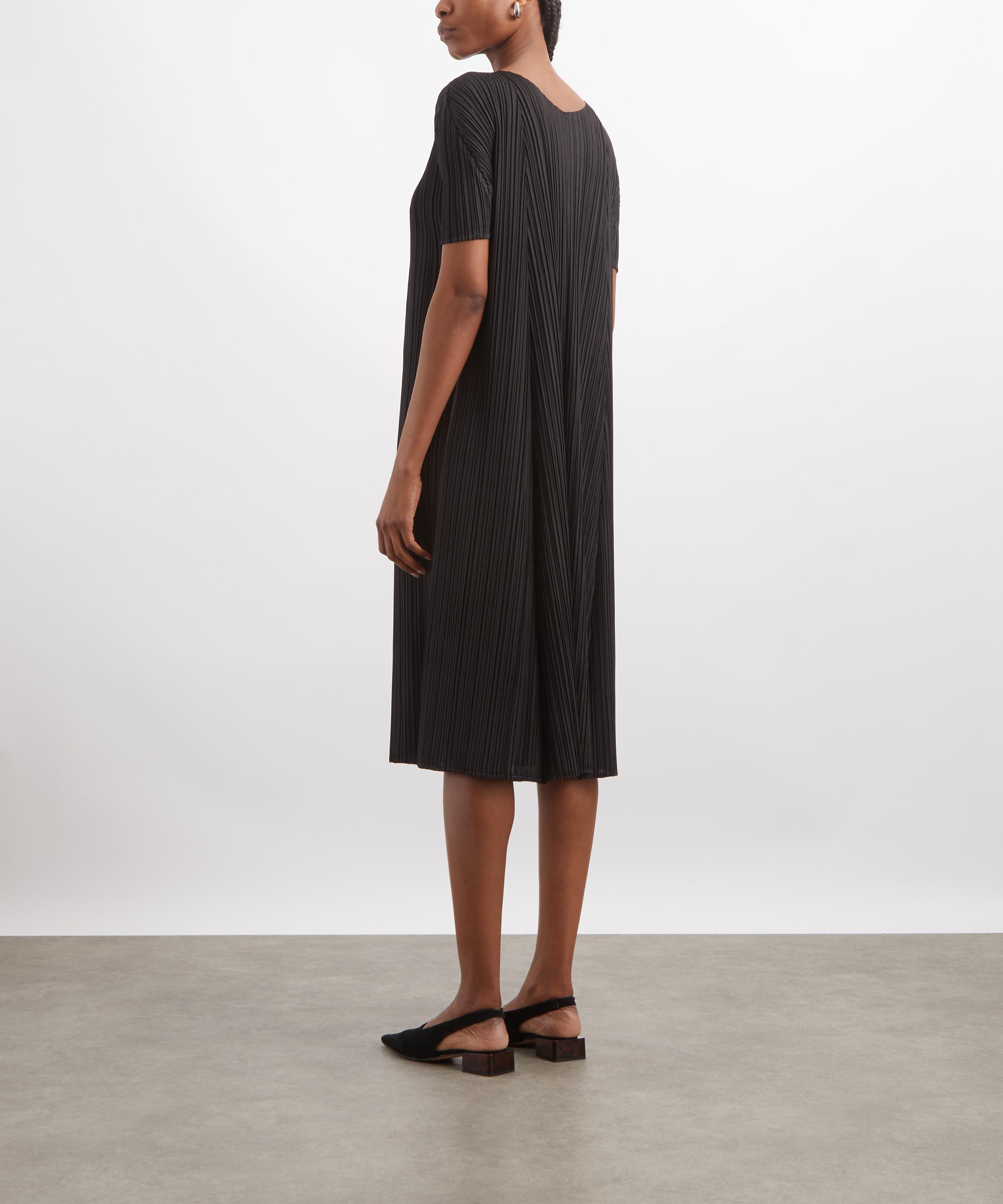 Pleats Please Issey Miyake - MELLOW PLEATS Black Midi Dress image number 3