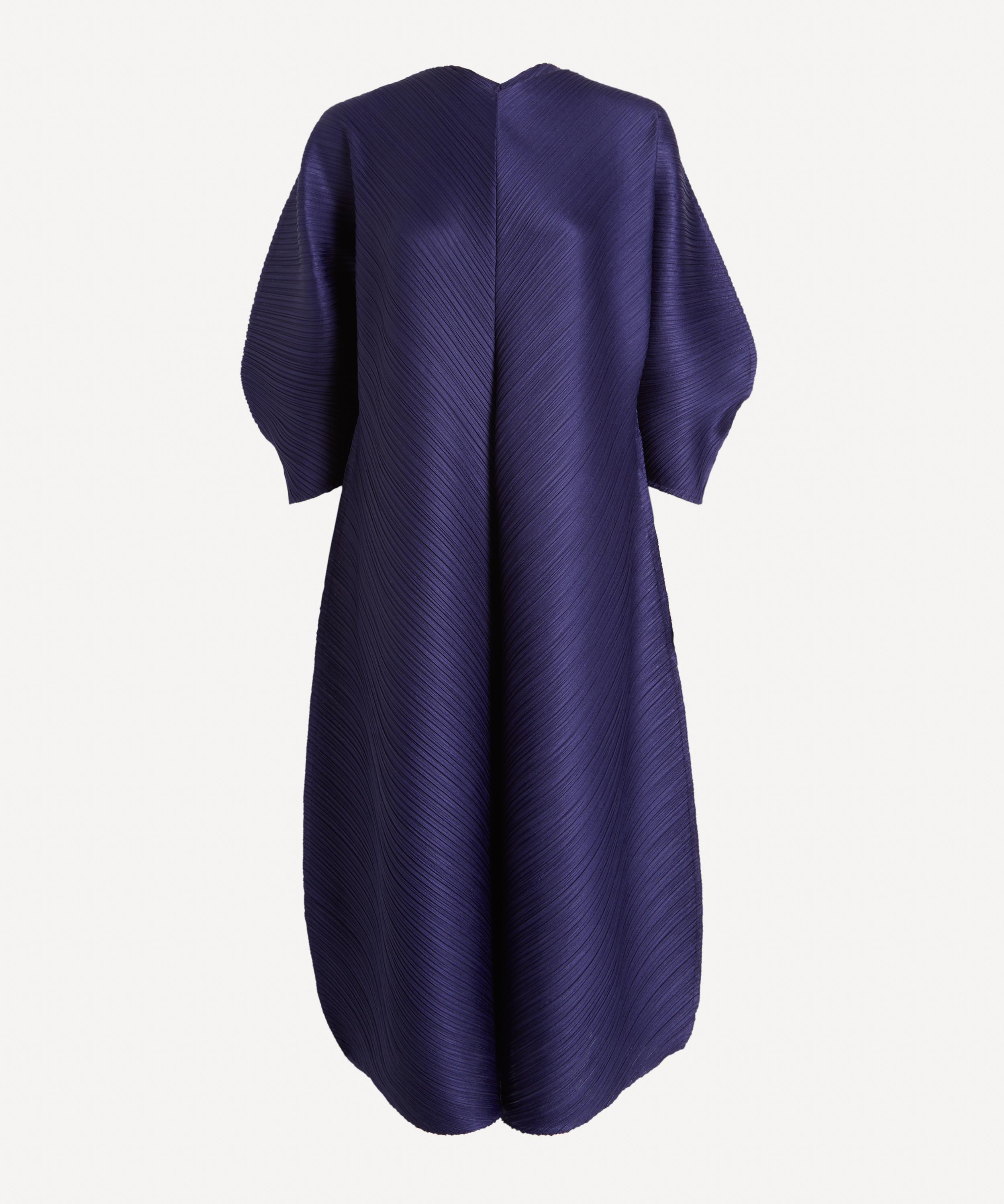 Pleats Please Issey Miyake - COAST Navy Pleated Midi Dress image number 0