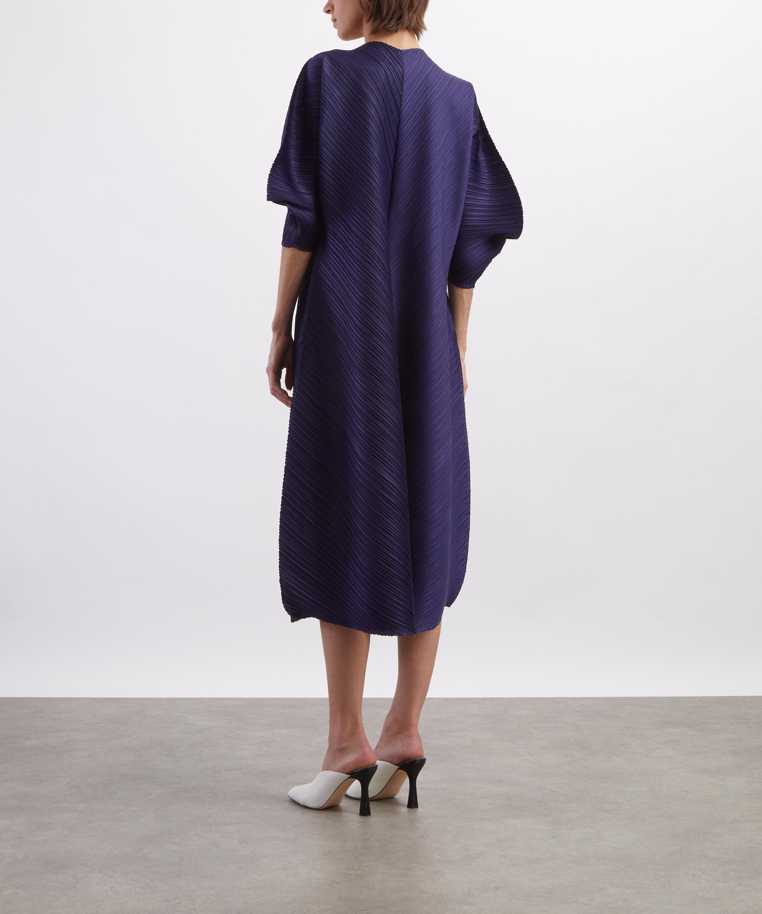 Pleats Please Issey Miyake - COAST Navy Pleated Midi Dress image number 3