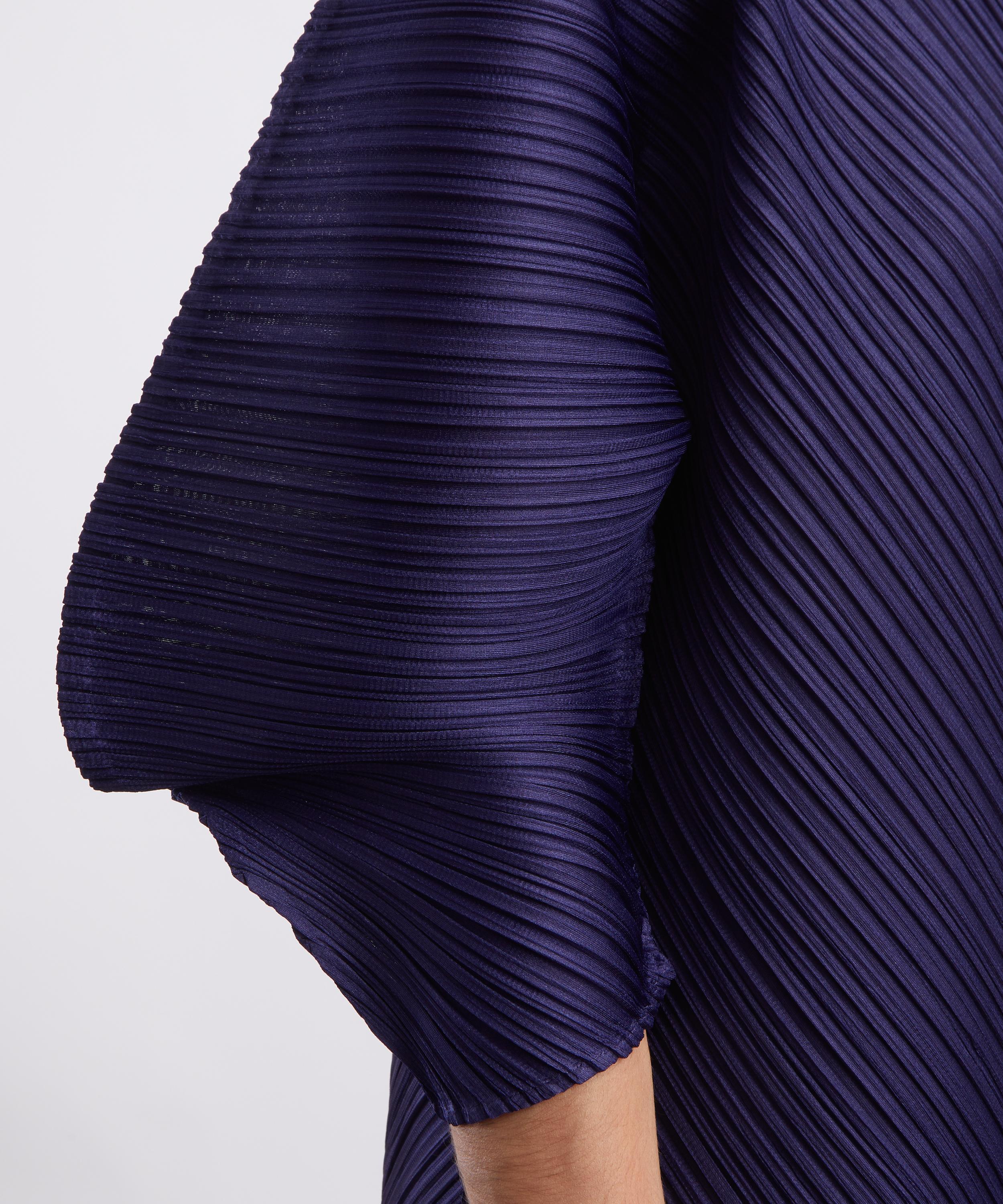 Pleats Please Issey Miyake - COAST Navy Pleated Midi Dress image number 4