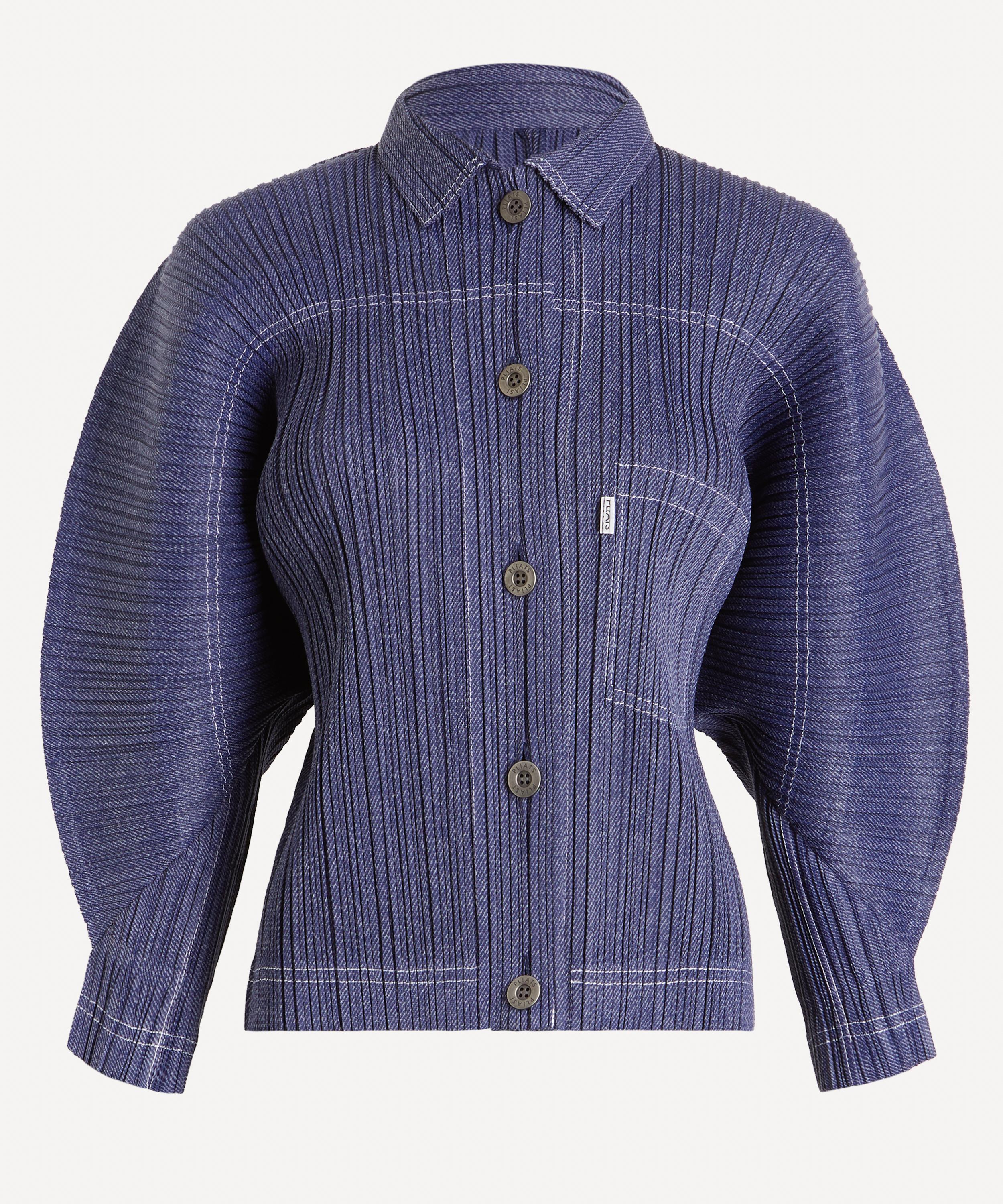 Pleats Please Issey Miyake - COTTON DENIM Pleated Jacket