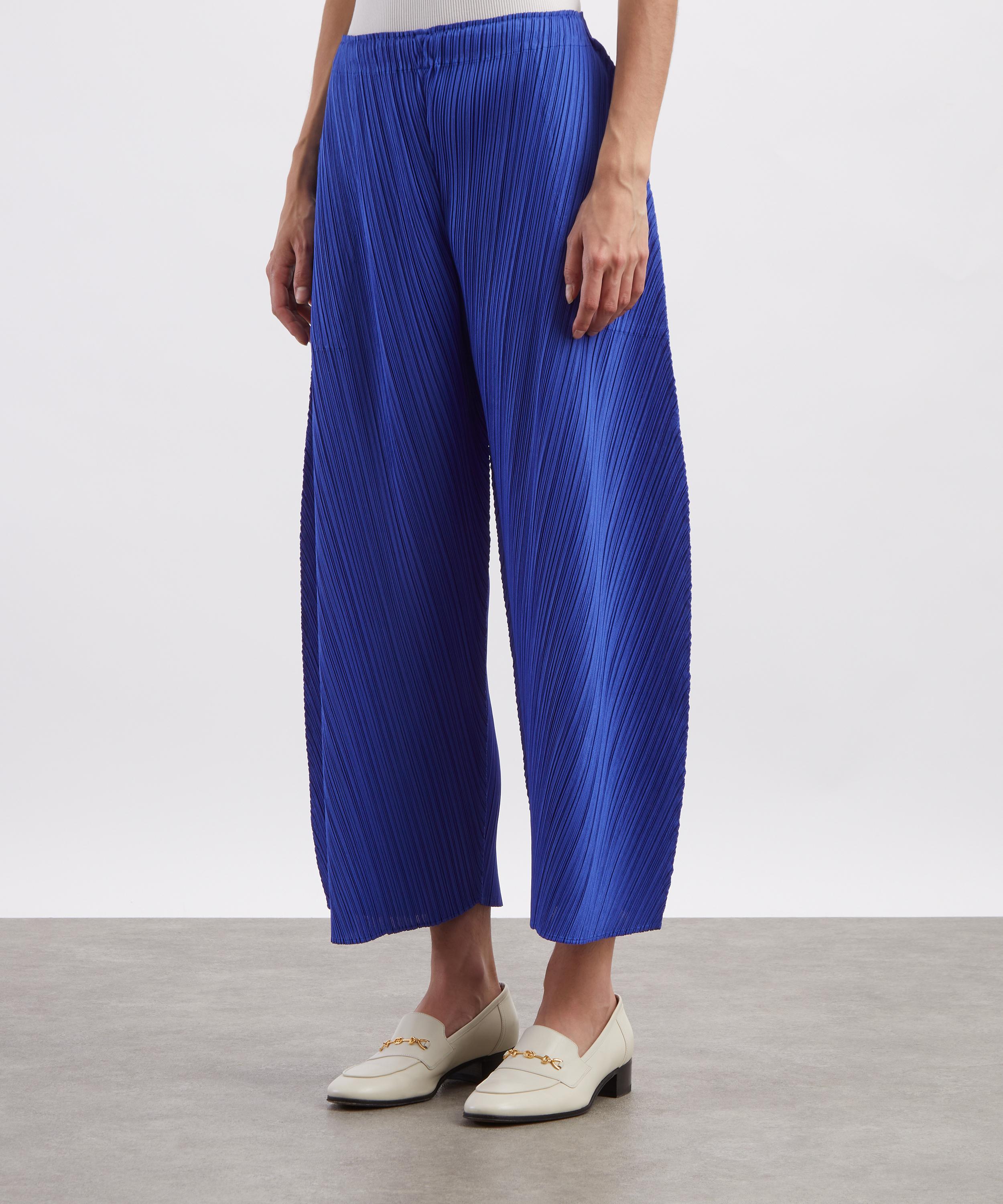 Pleats Please Issey Miyake - COAST Blue Pleated Wide-Leg Trousers image number 2