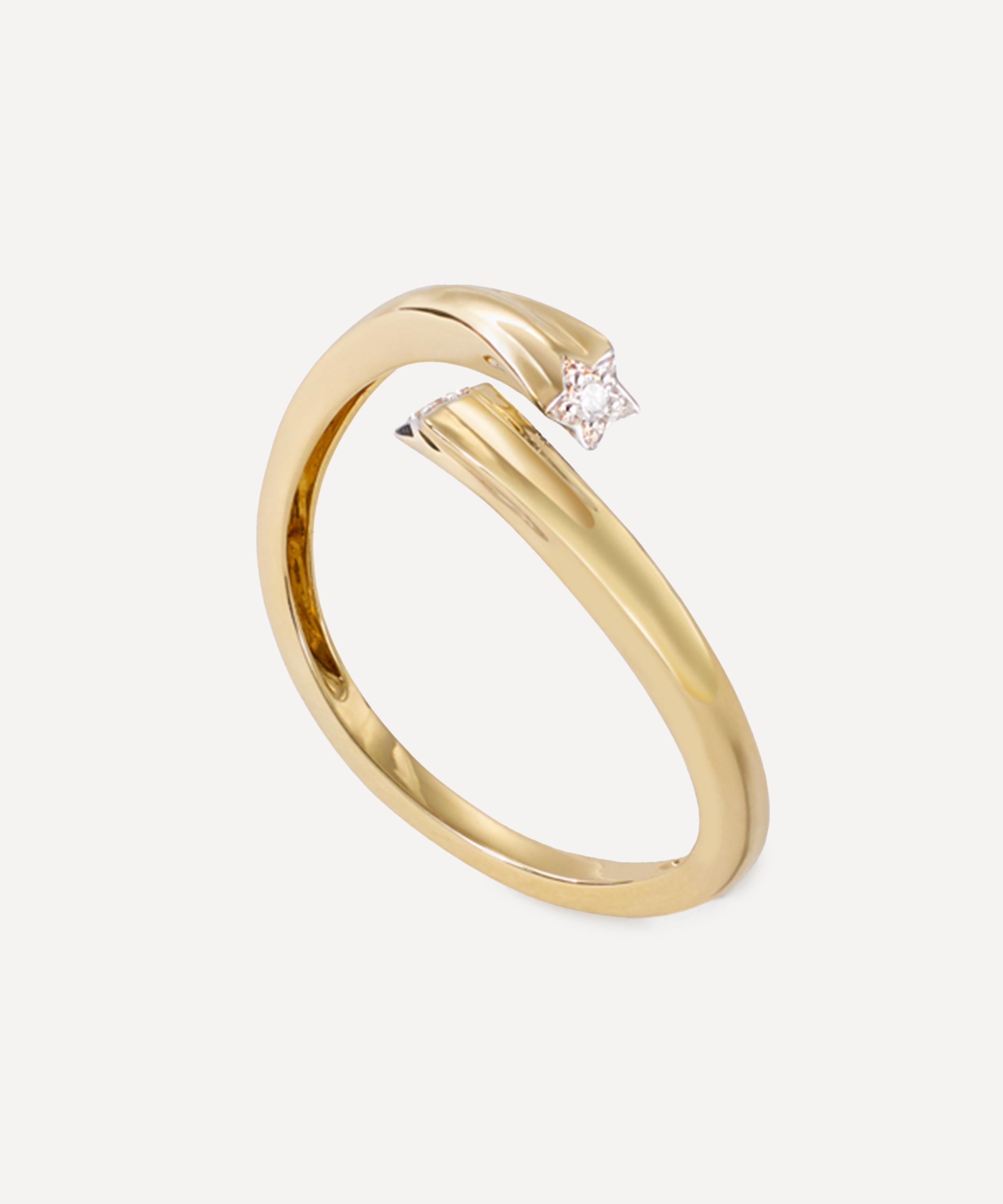 Roxanne First - 14ct Gold Diamond Shooting Star Ring image number 1