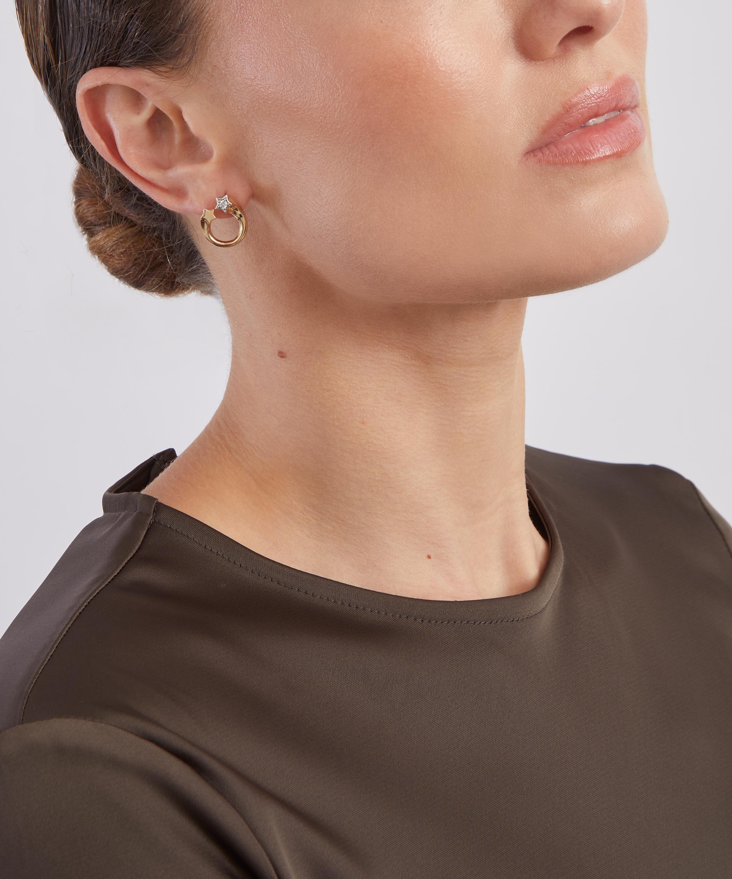 Roxanne First - 14ct Gold Diamond Shooting Star Stud Earrings image number 1