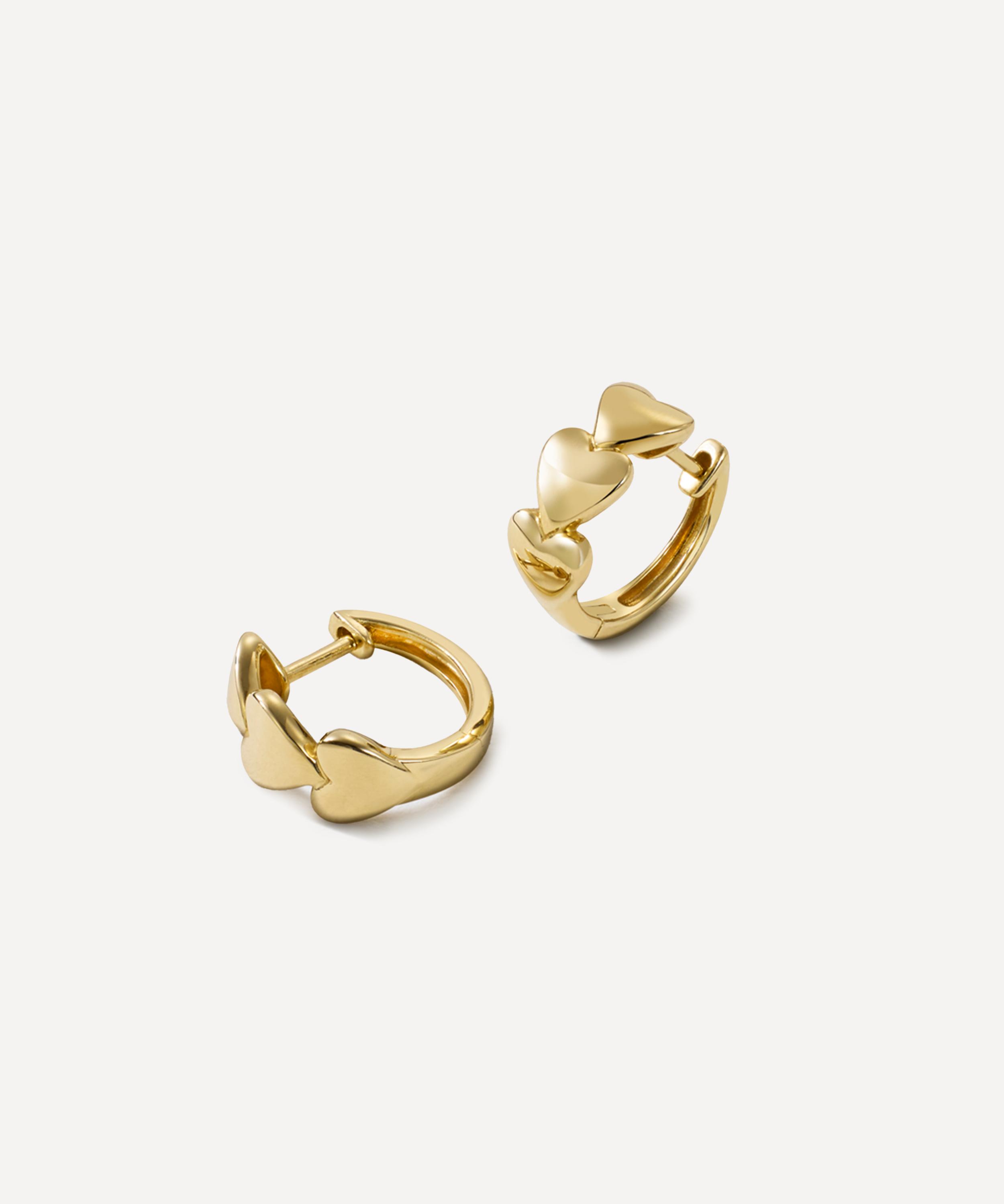 Roxanne First - 14ct Gold Heart of Gold Hoop Earrings