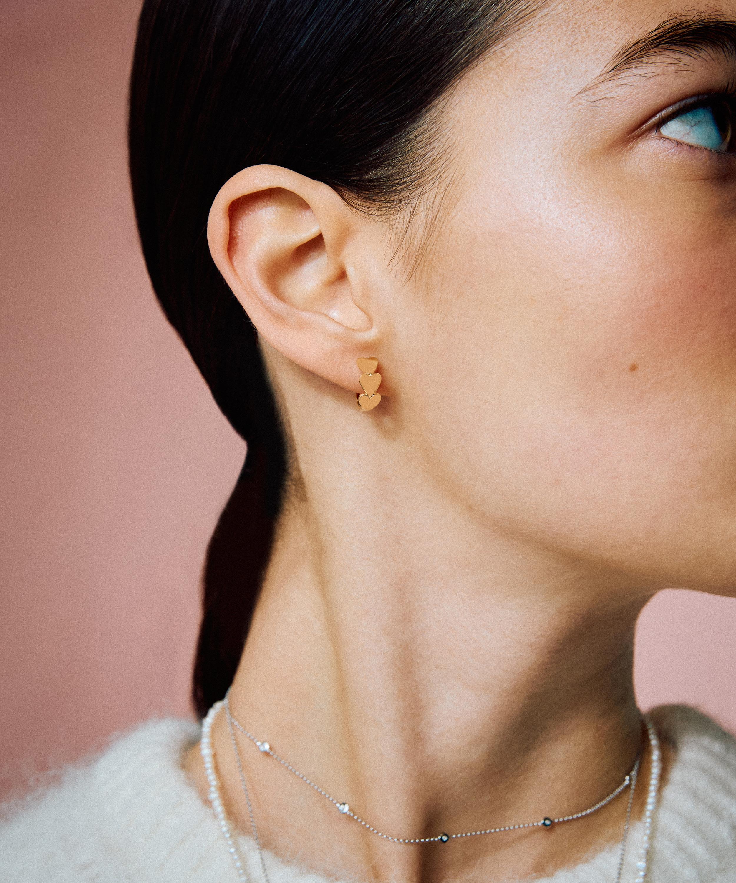 Roxanne First - 14ct Gold Heart of Gold Hoop Earrings image number 1