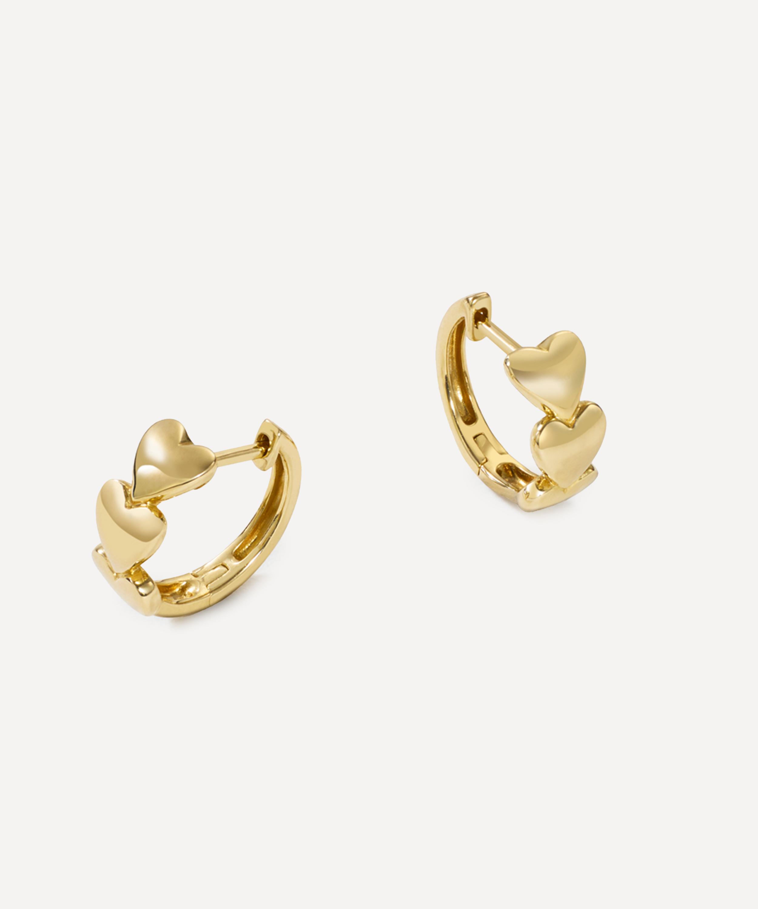 Roxanne First - 14ct Gold Heart of Gold Hoop Earrings image number 2