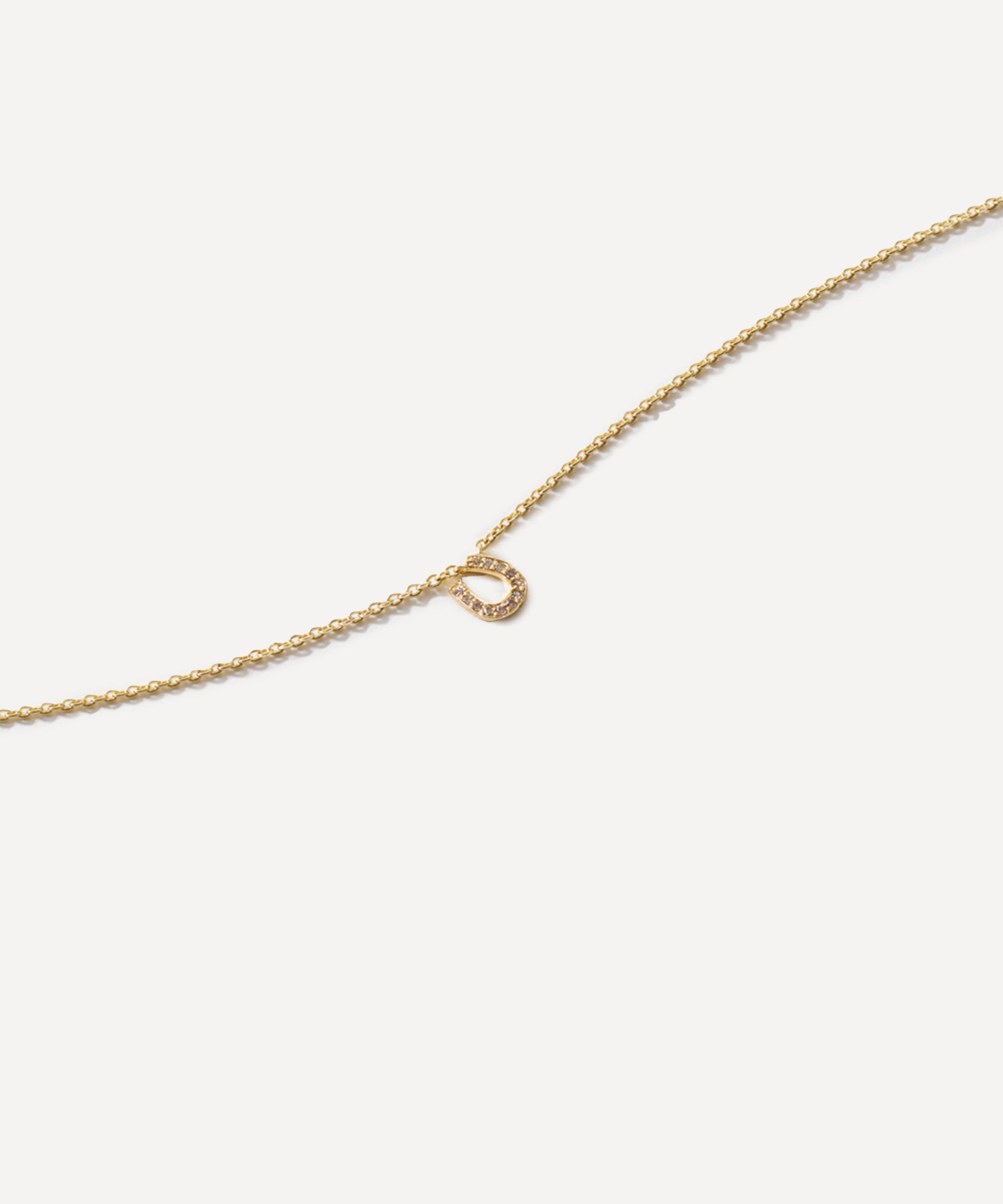 Roxanne First - 14ct Gold Brown Diamond Horseshoe Pendant Necklace image number 0