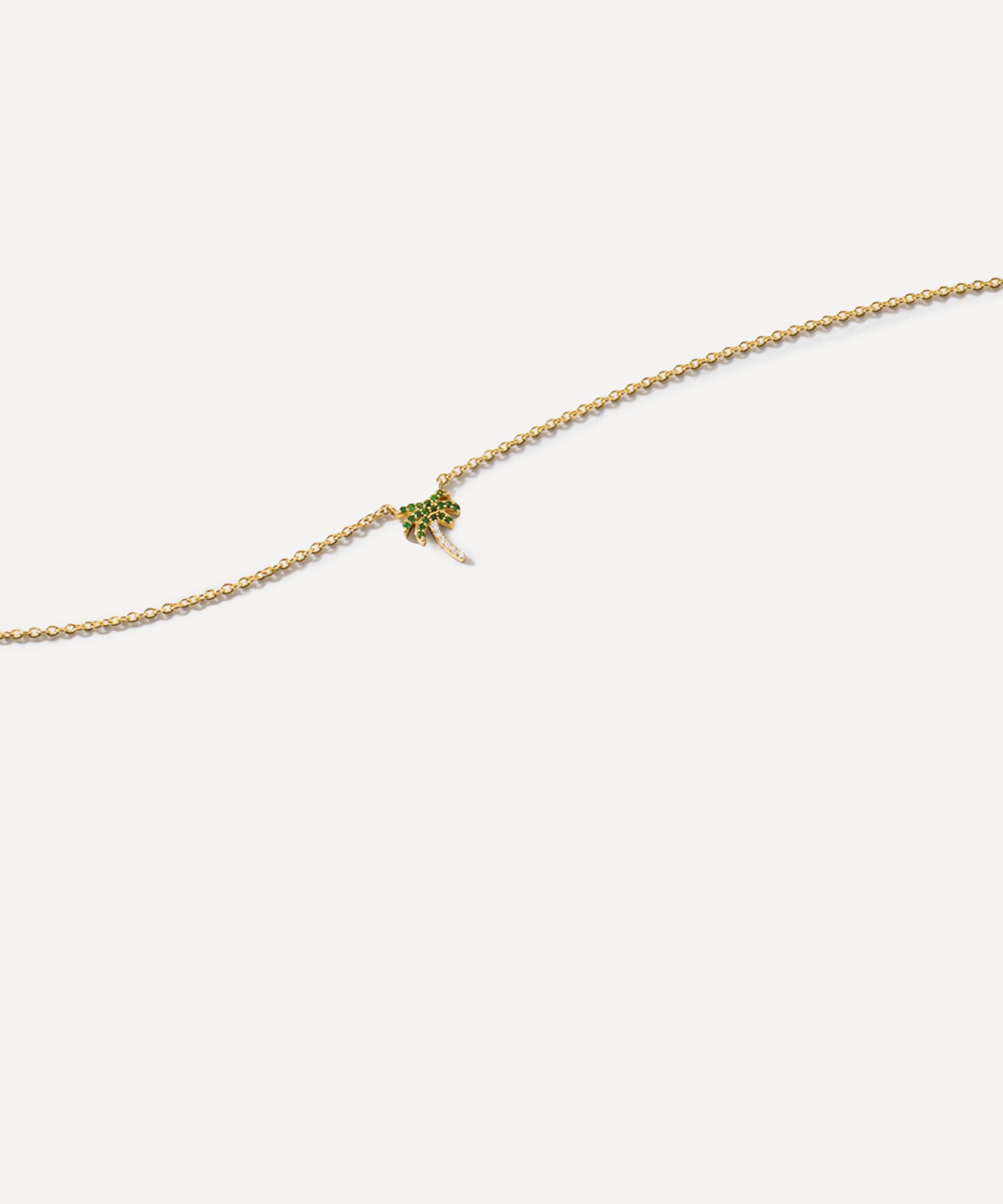 Roxanne First - 14ct Gold Tsavorite and Diamond Palm Tree Pendant Necklace image number 0