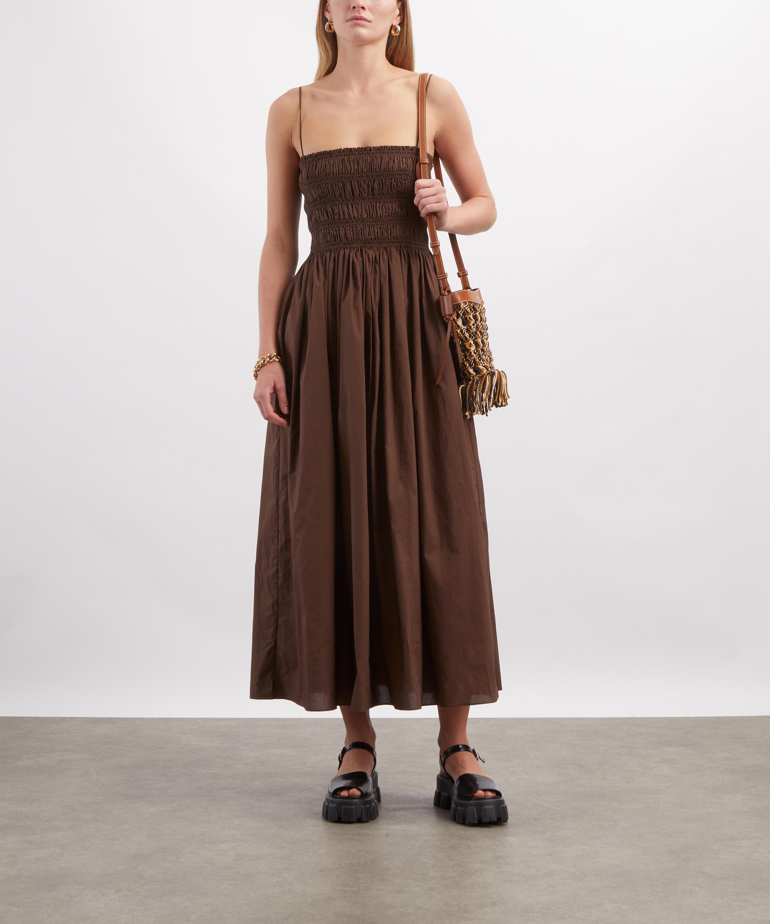 Matteau - Chocolate Shirred Bodice Midi Dress image number 1