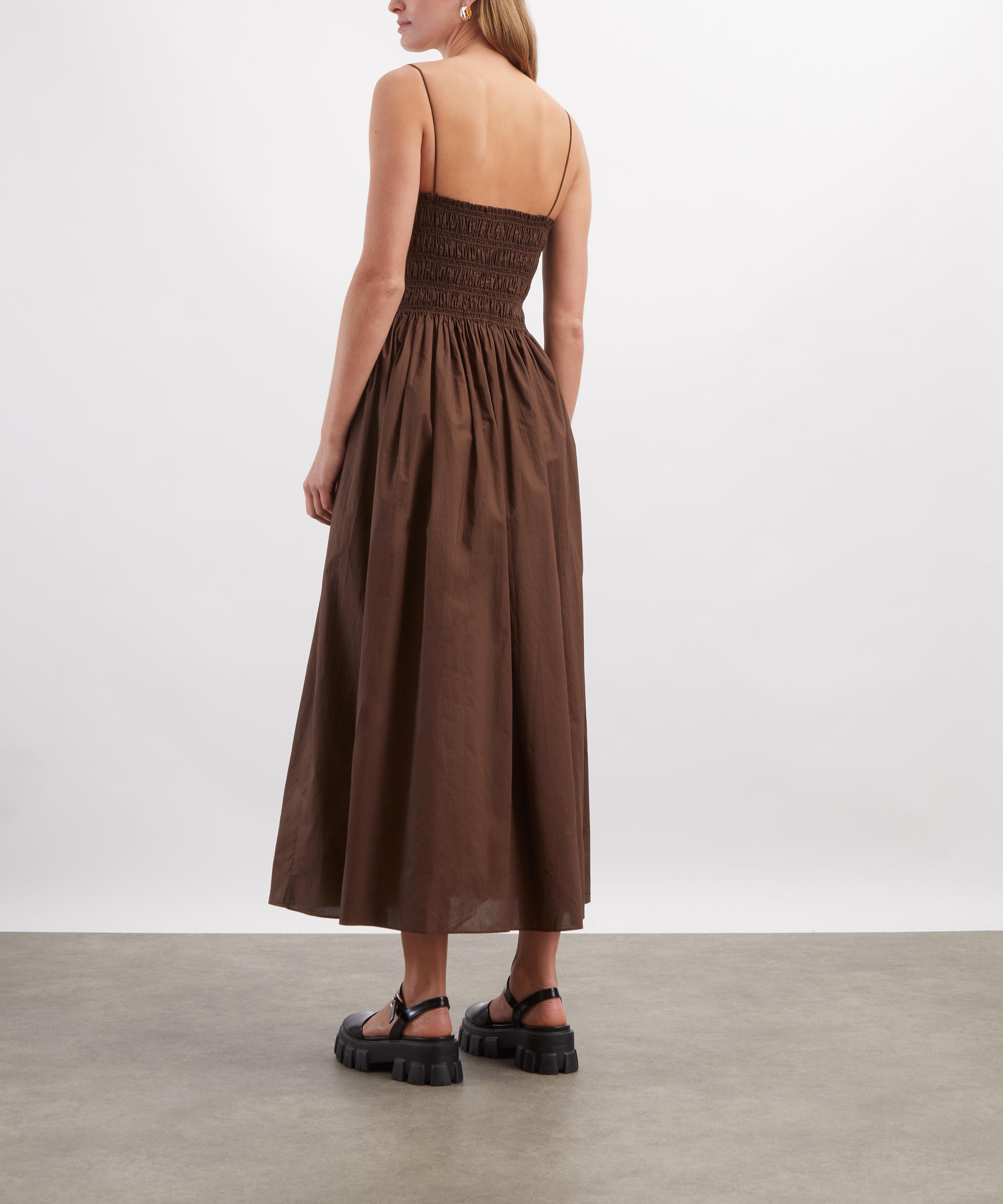 Matteau - Chocolate Shirred Bodice Midi Dress image number 3
