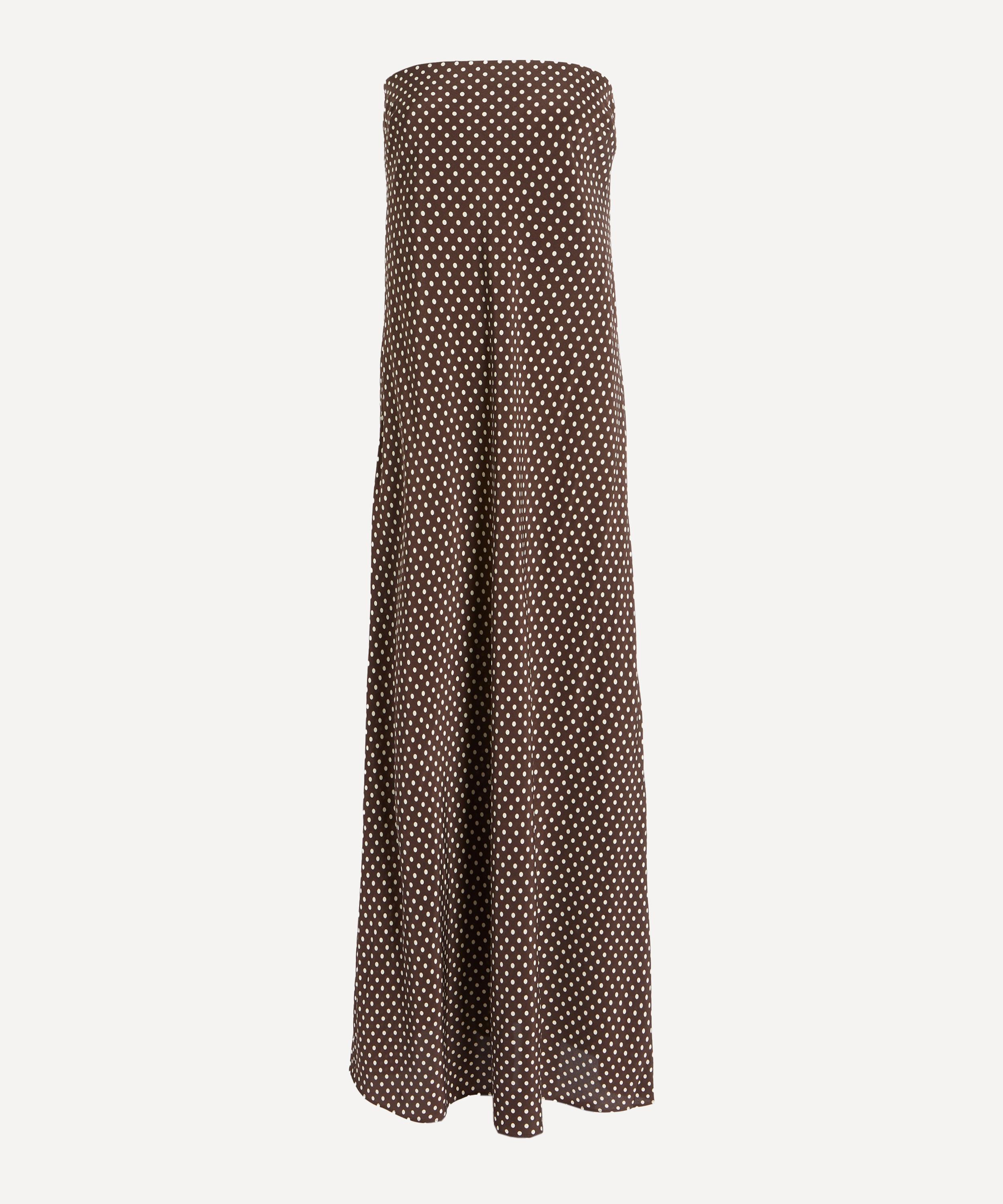 Matteau - Polka Dot Chocolate Bias Column Dress