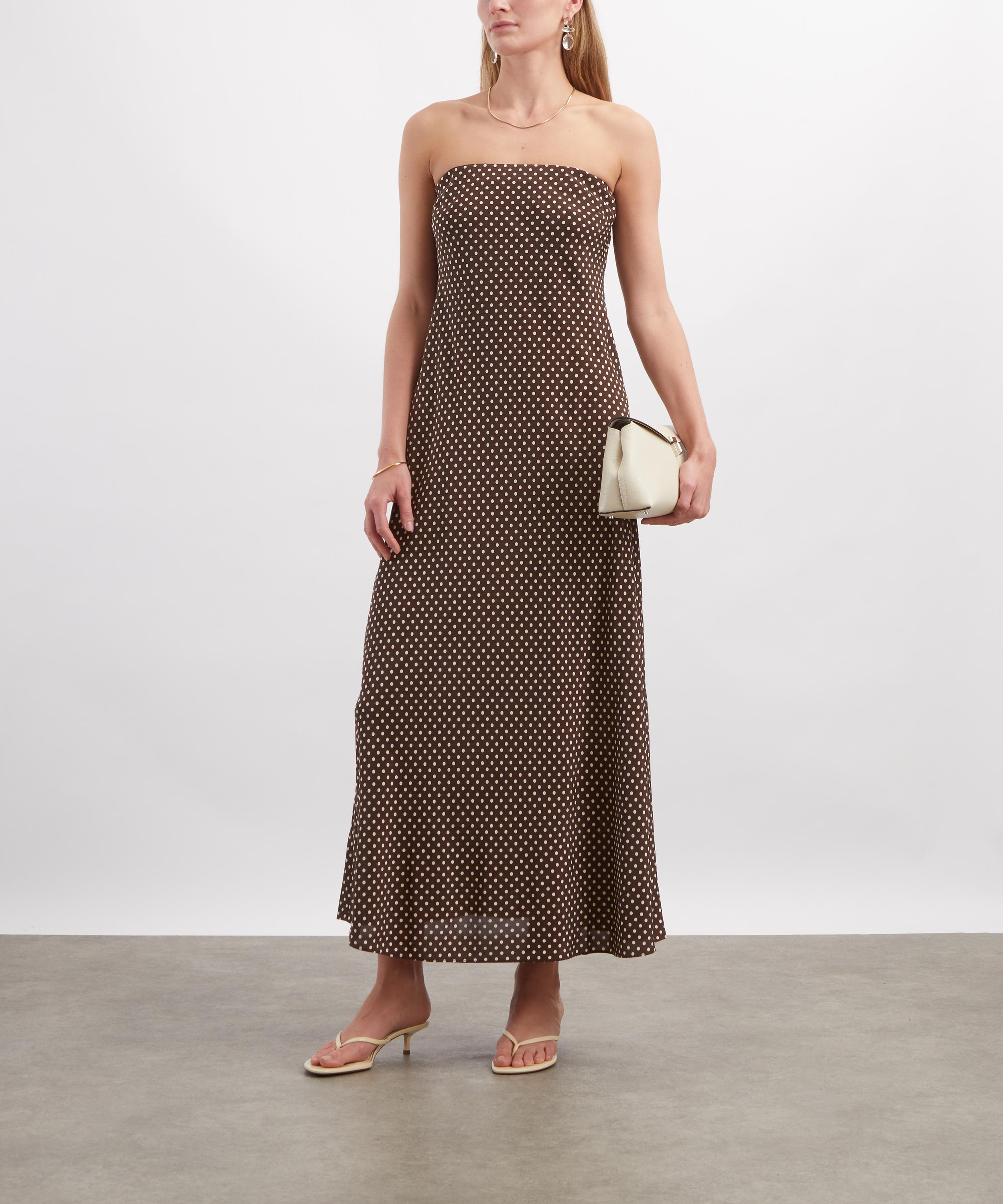 Matteau - Polka Dot Chocolate Bias Column Dress image number 1