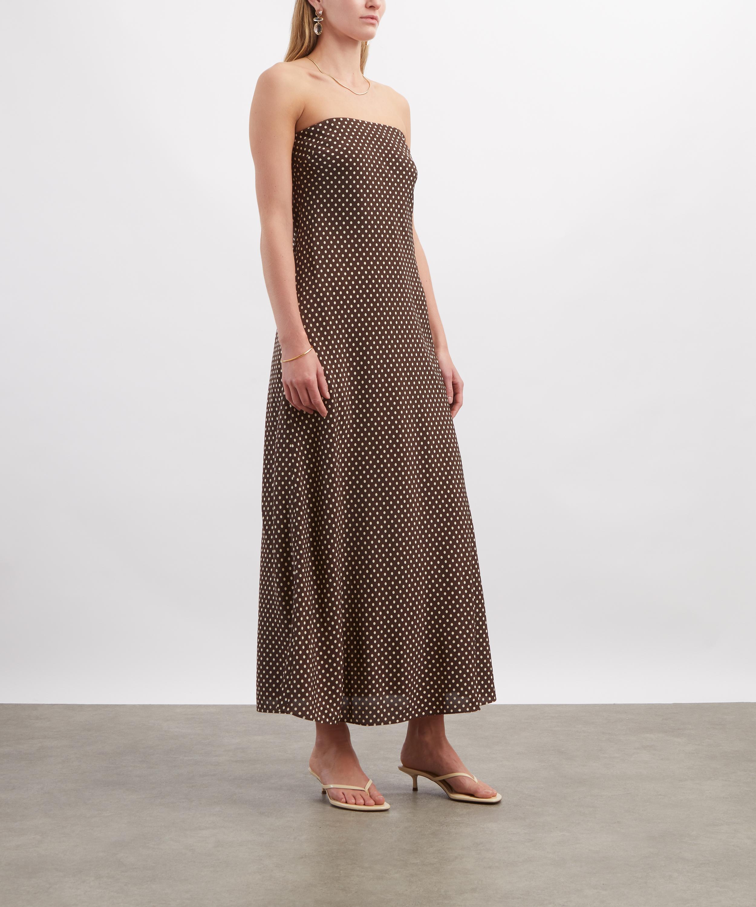 Matteau - Polka Dot Chocolate Bias Column Dress image number 2