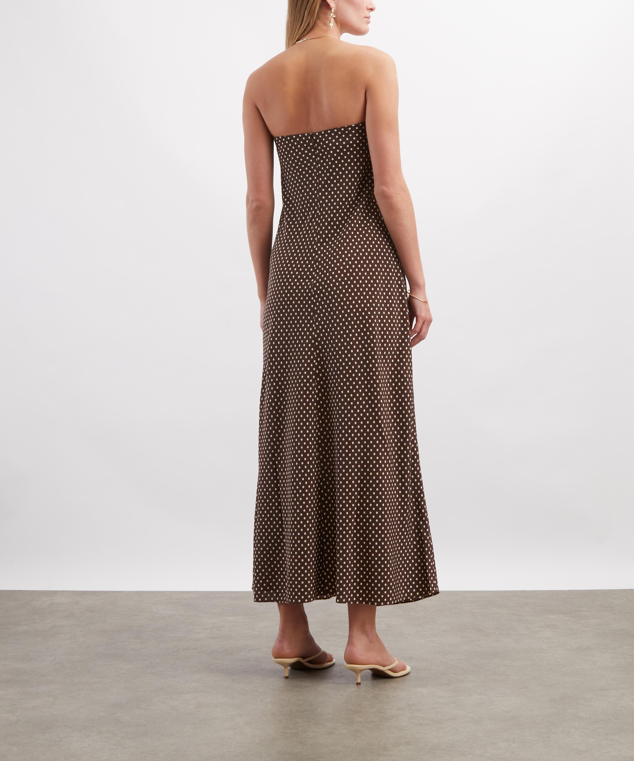 Matteau - Polka Dot Chocolate Bias Column Dress image number 3