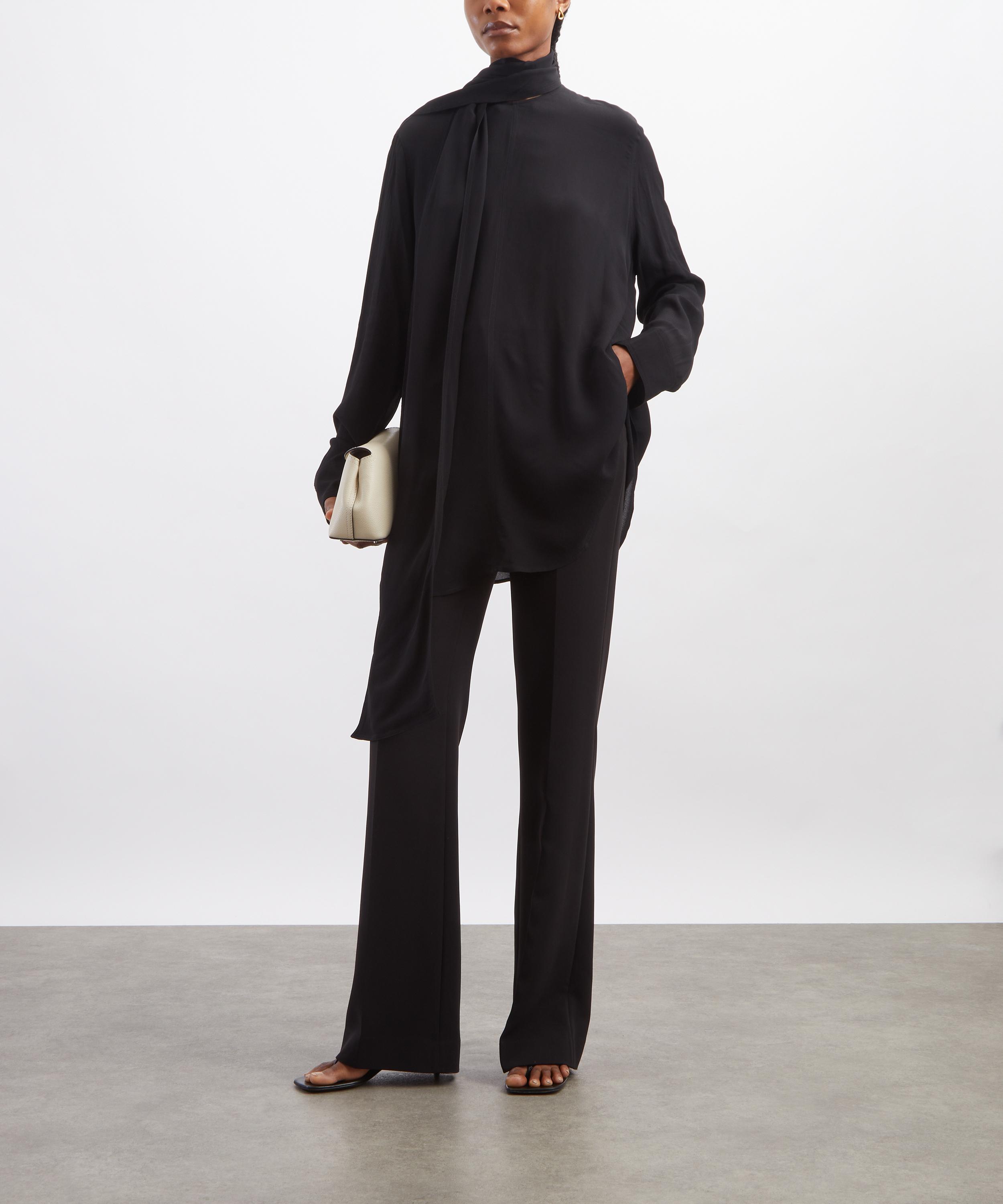 Toteme - Black Draped Scarf Blouse image number 1