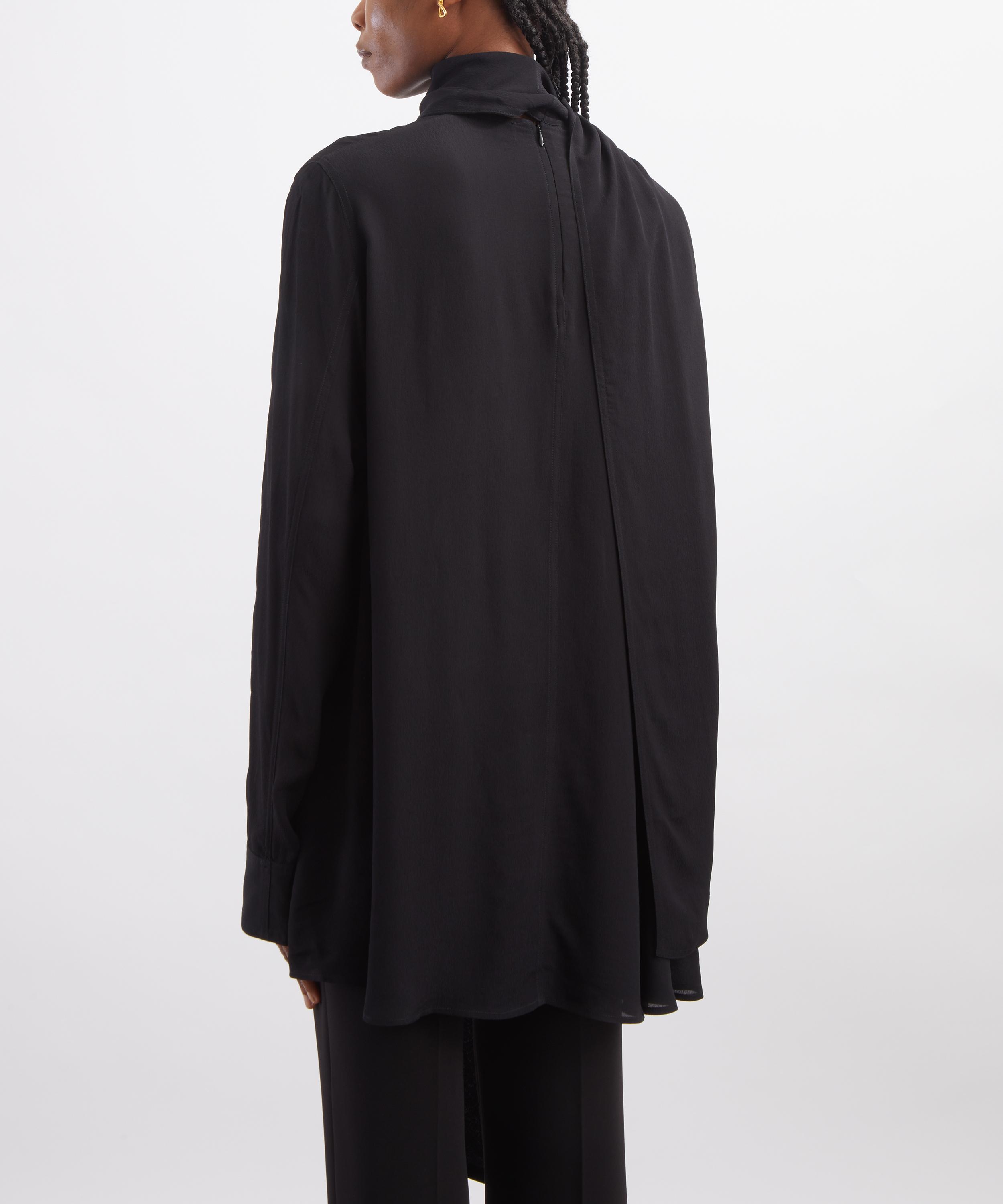 Toteme - Black Draped Scarf Blouse image number 3