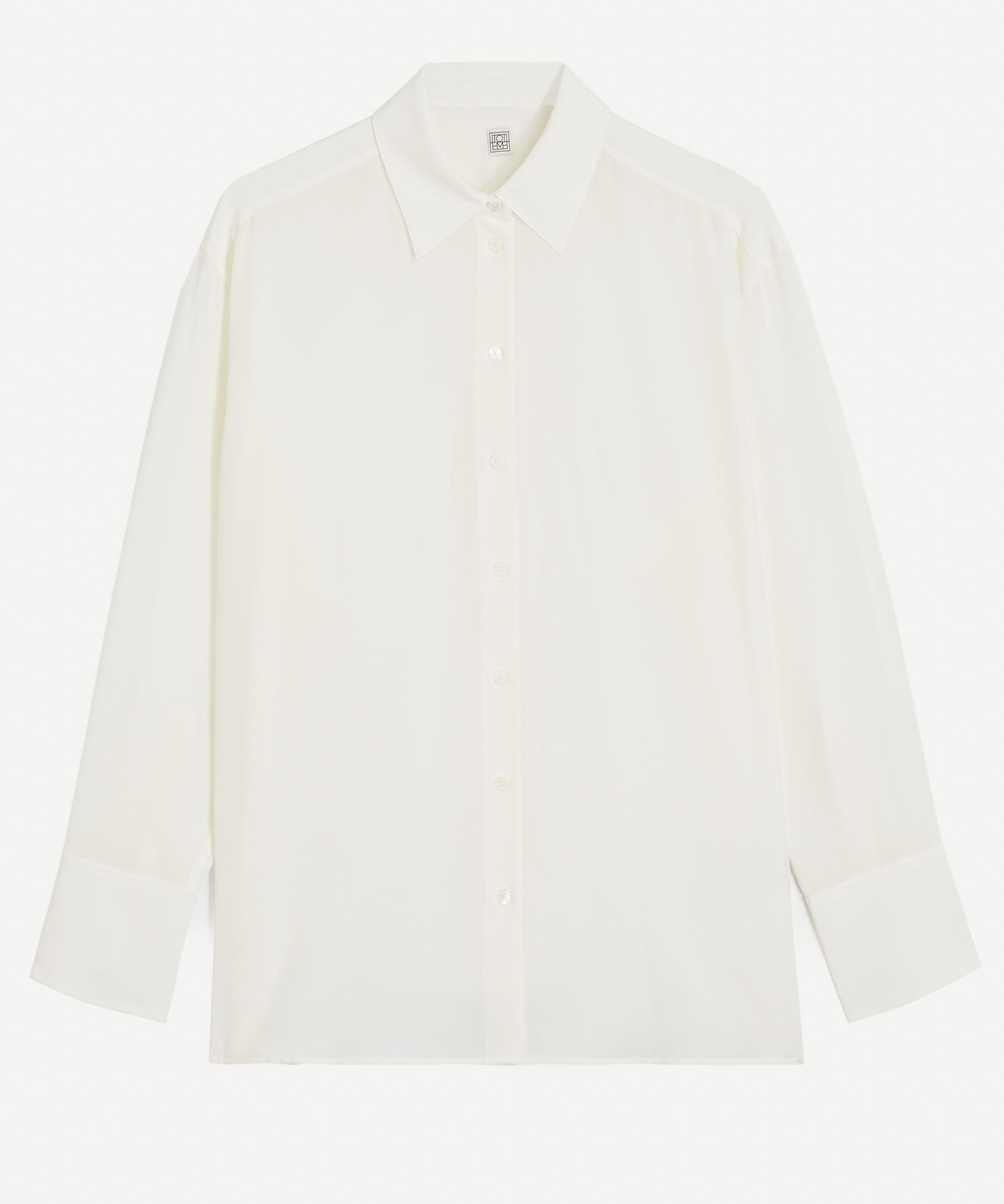 Toteme - Off-White Silk Crepe Shirt image number 0