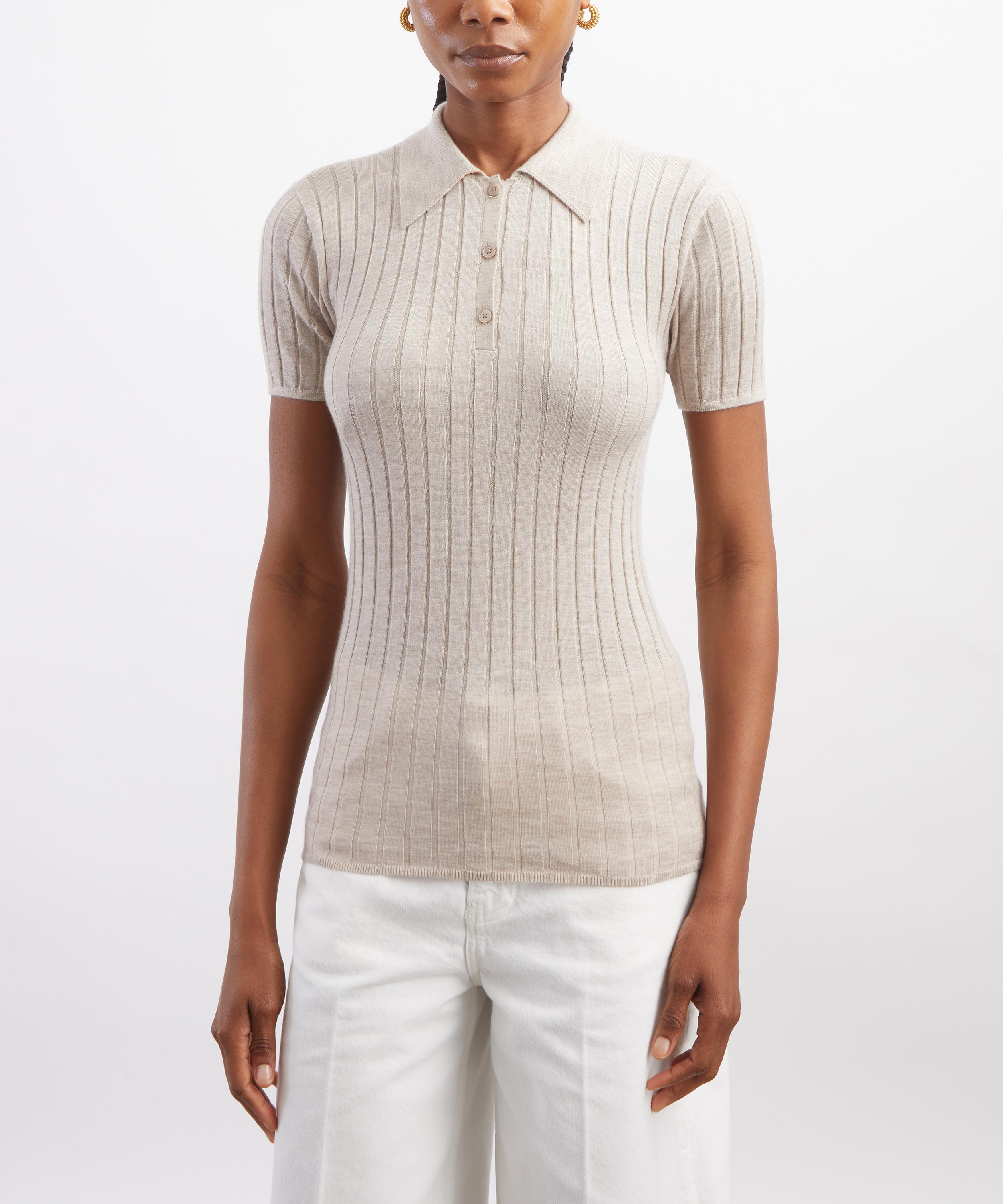 Toteme - Ribbed Cashmere-Silk Polo image number 2