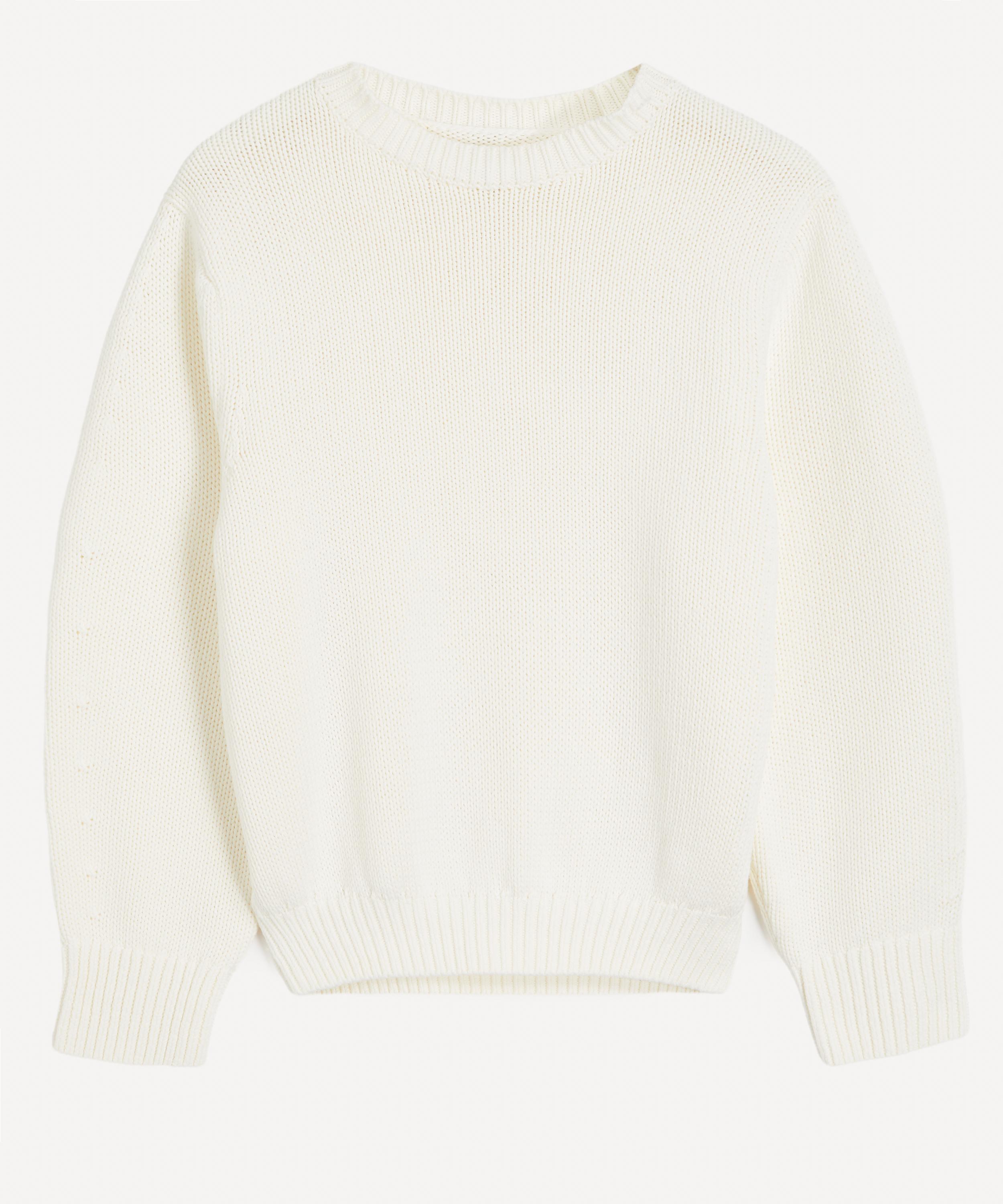Toteme - White Oversized Crew-Neck Jumper image number 0