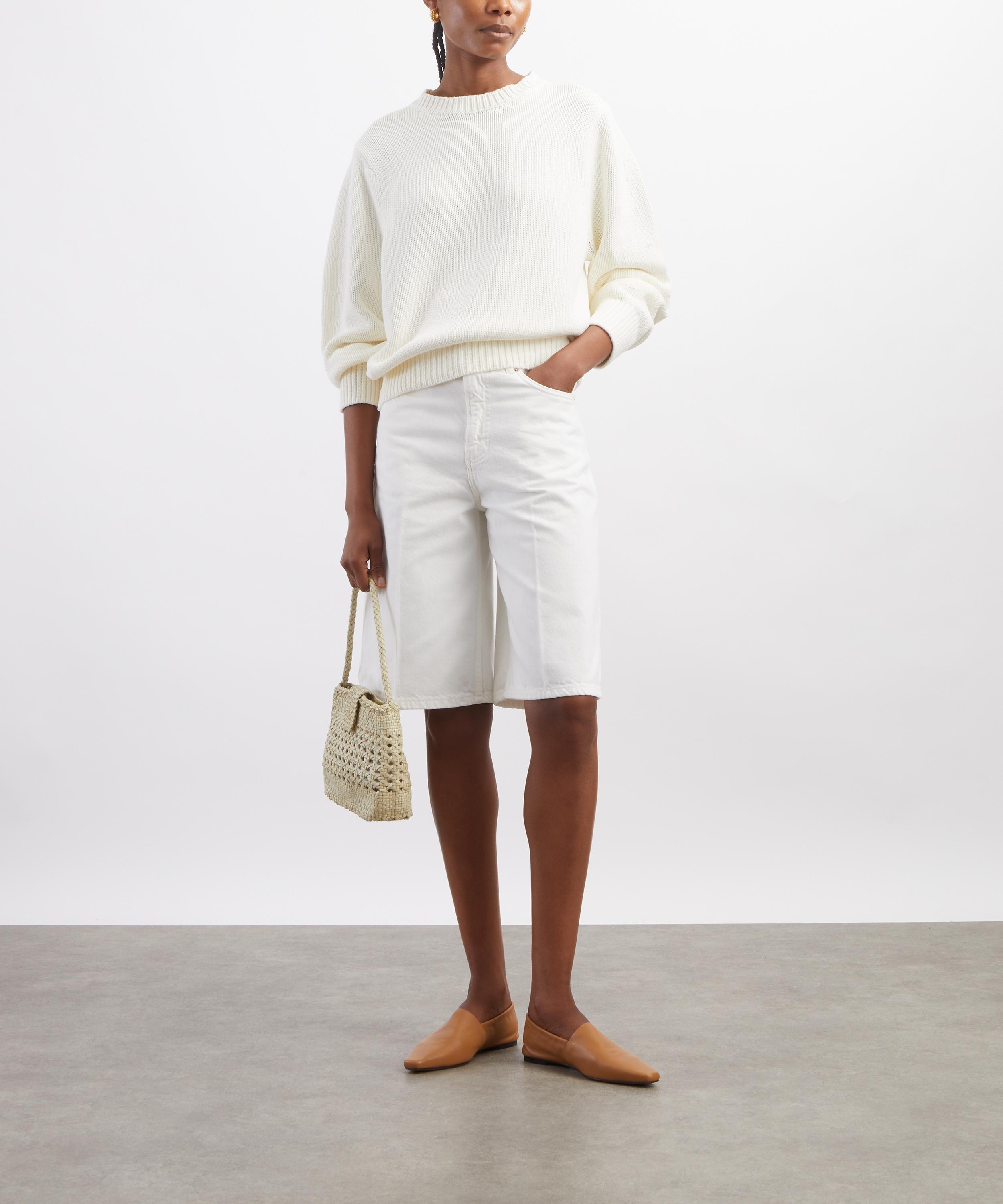 Toteme - White Oversized Crew-Neck Jumper image number 1