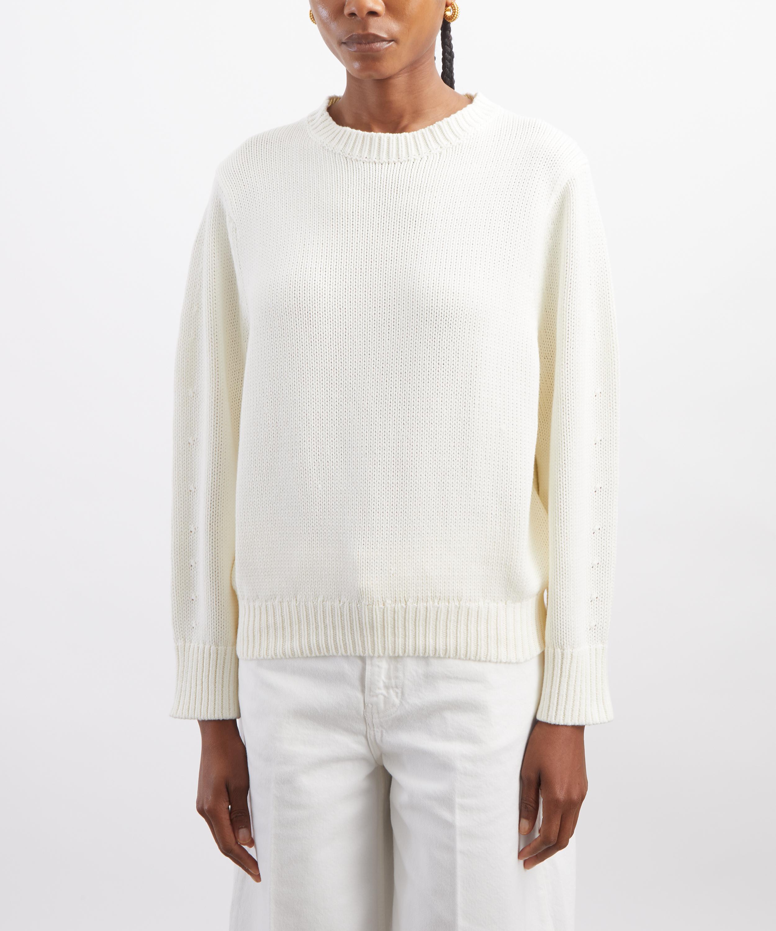 Toteme - White Oversized Crew-Neck Jumper image number 2
