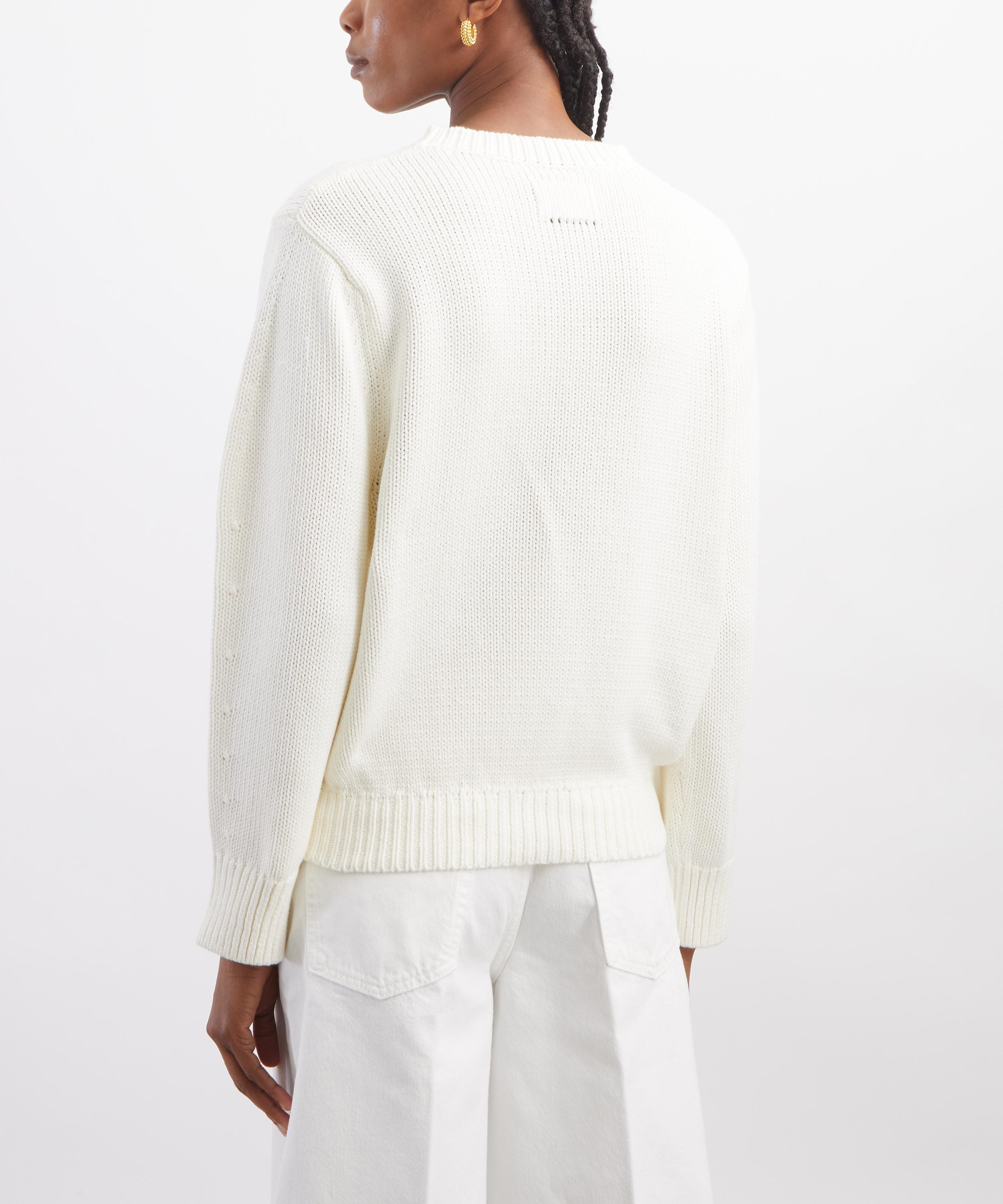 Toteme - White Oversized Crew-Neck Jumper image number 3