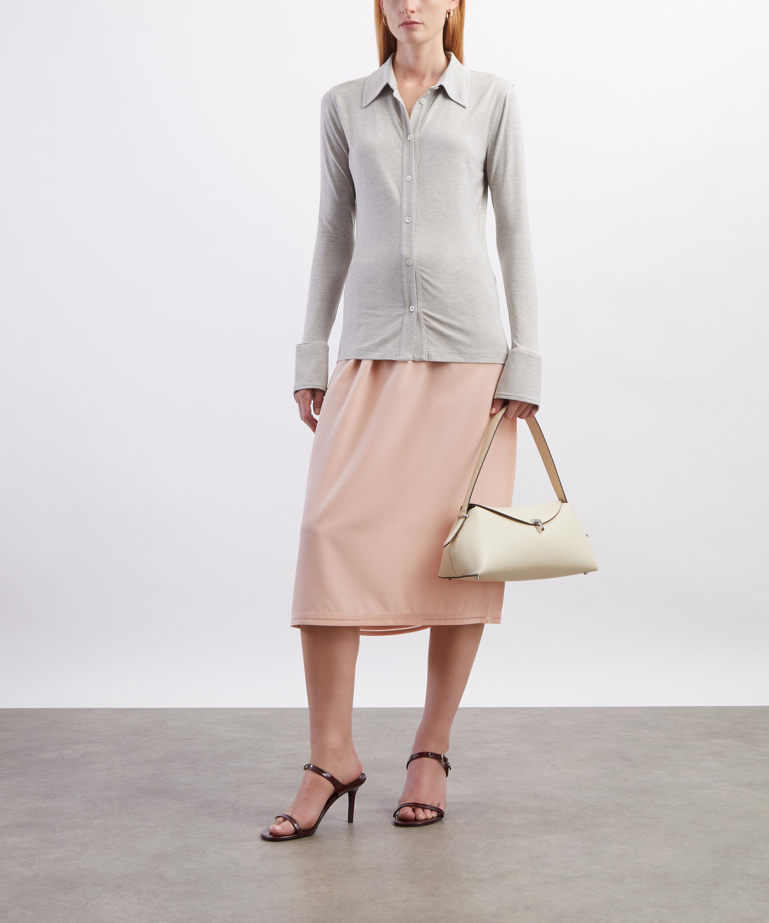 Toteme - Dusty Pink Fluid Silk Skirt image number 1