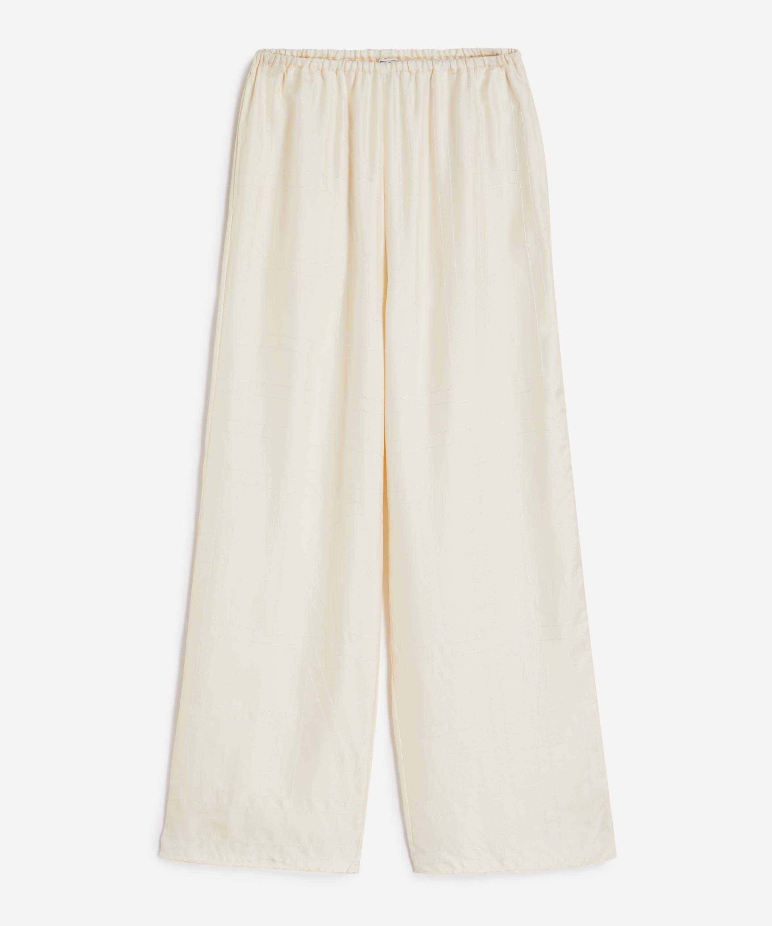 Toteme - Cream Monogram Silk PJ Bottoms&nbsp;
