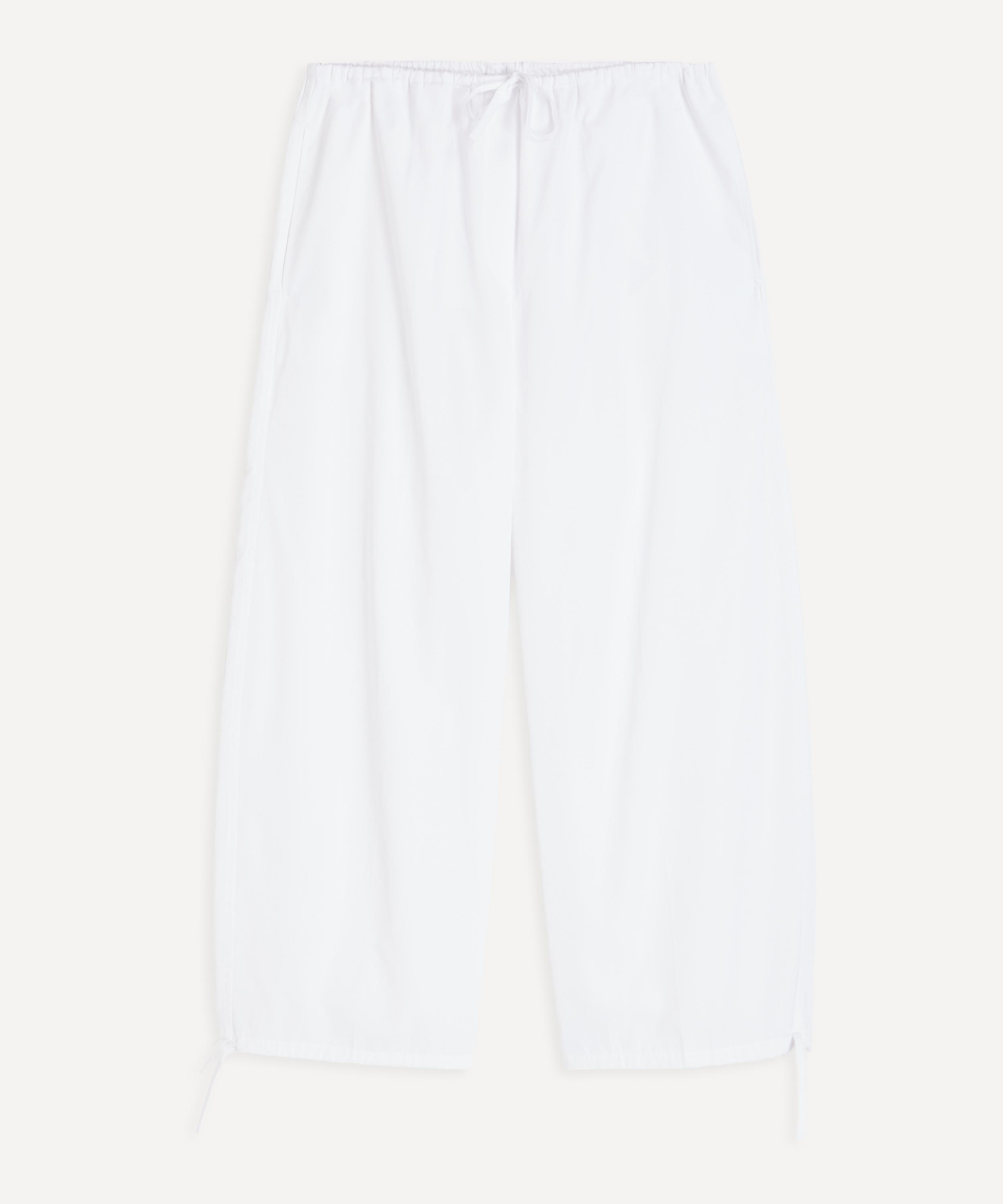 Toteme - White Drawstring Cotton Trousers image number 0