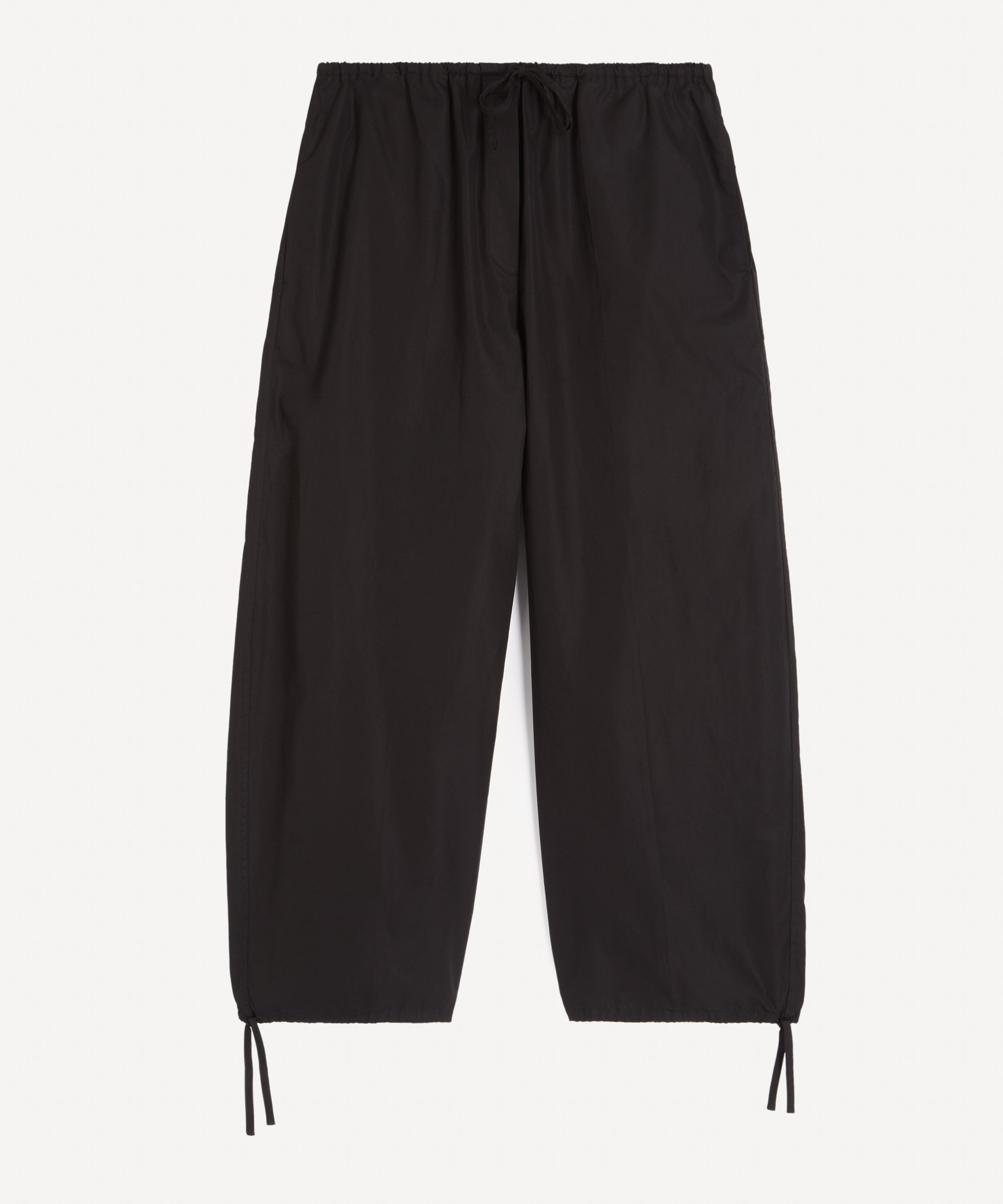 Toteme - Black Drawstring Cotton Trousers