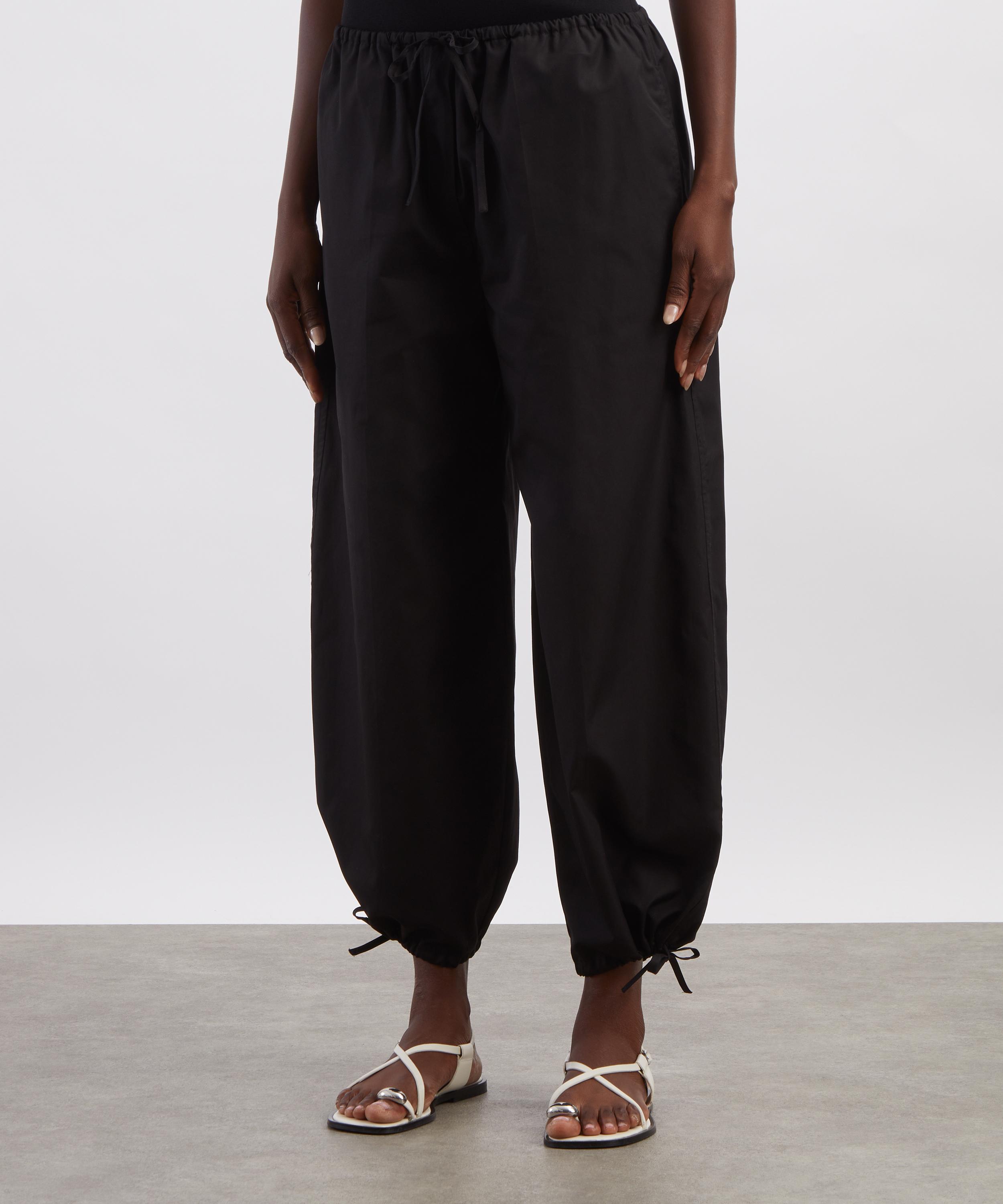 Toteme - Black Drawstring Cotton Trousers image number 2