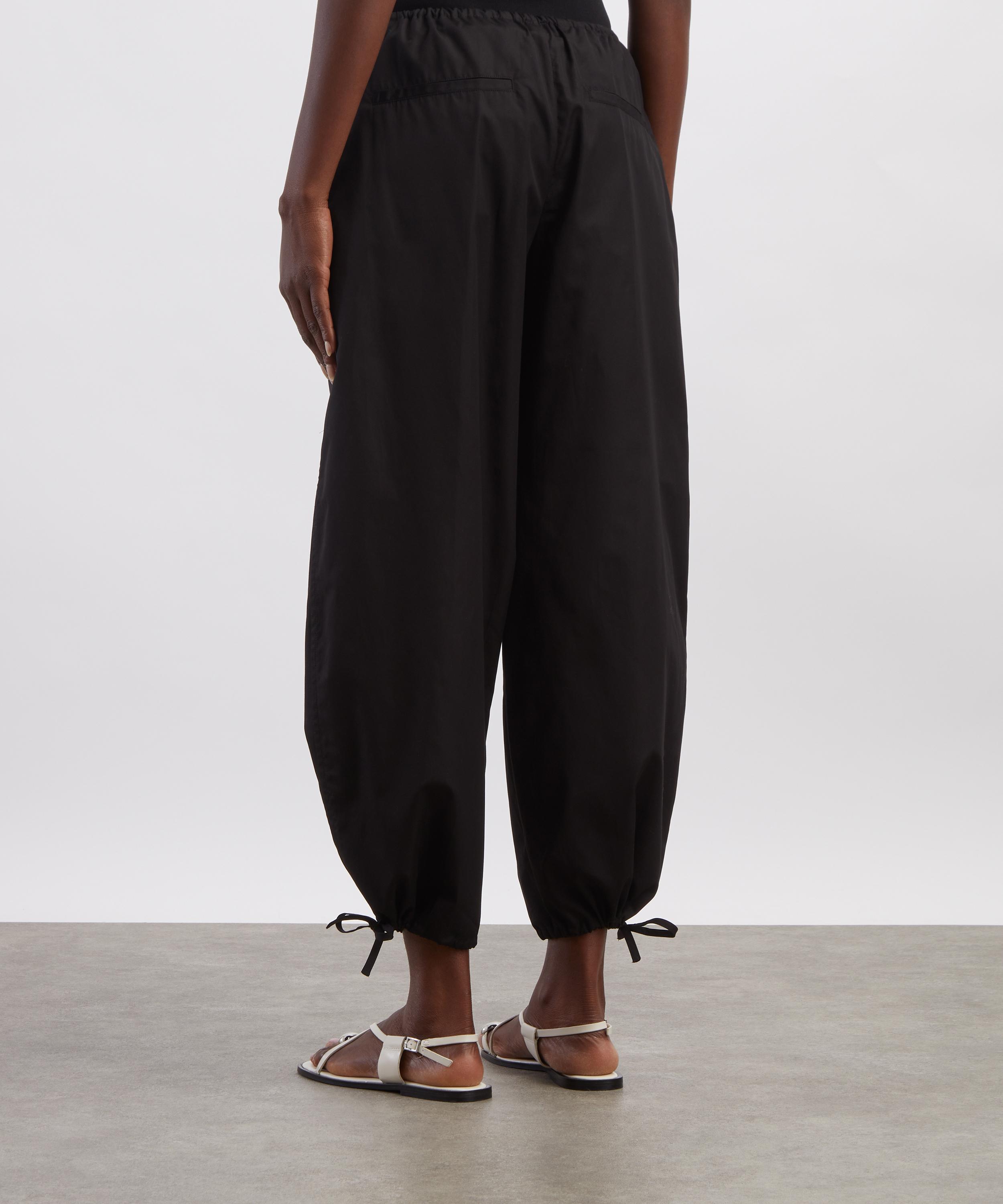Toteme - Black Drawstring Cotton Trousers image number 3