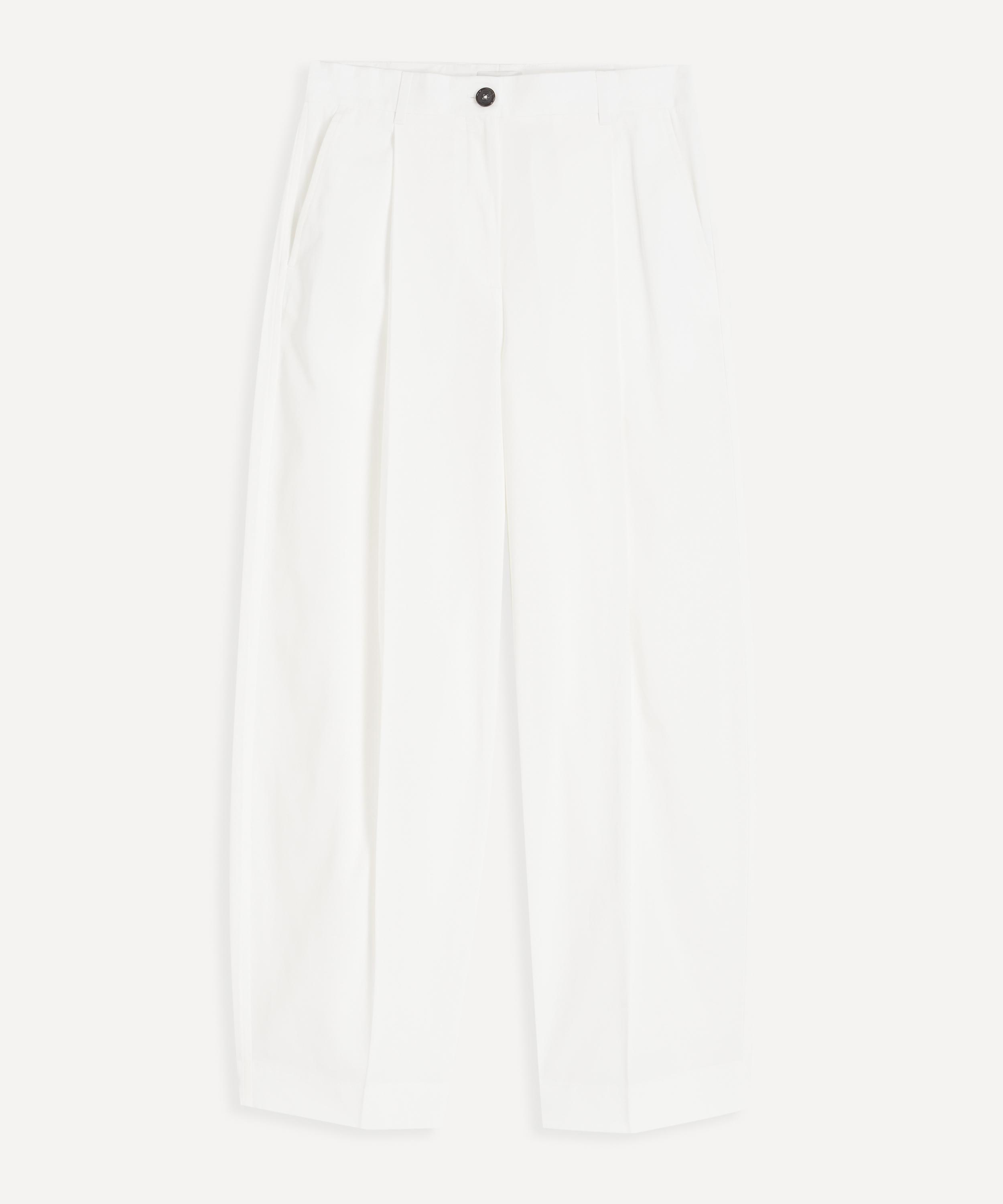 Toteme - White Single-Pleat Trousers image number 0