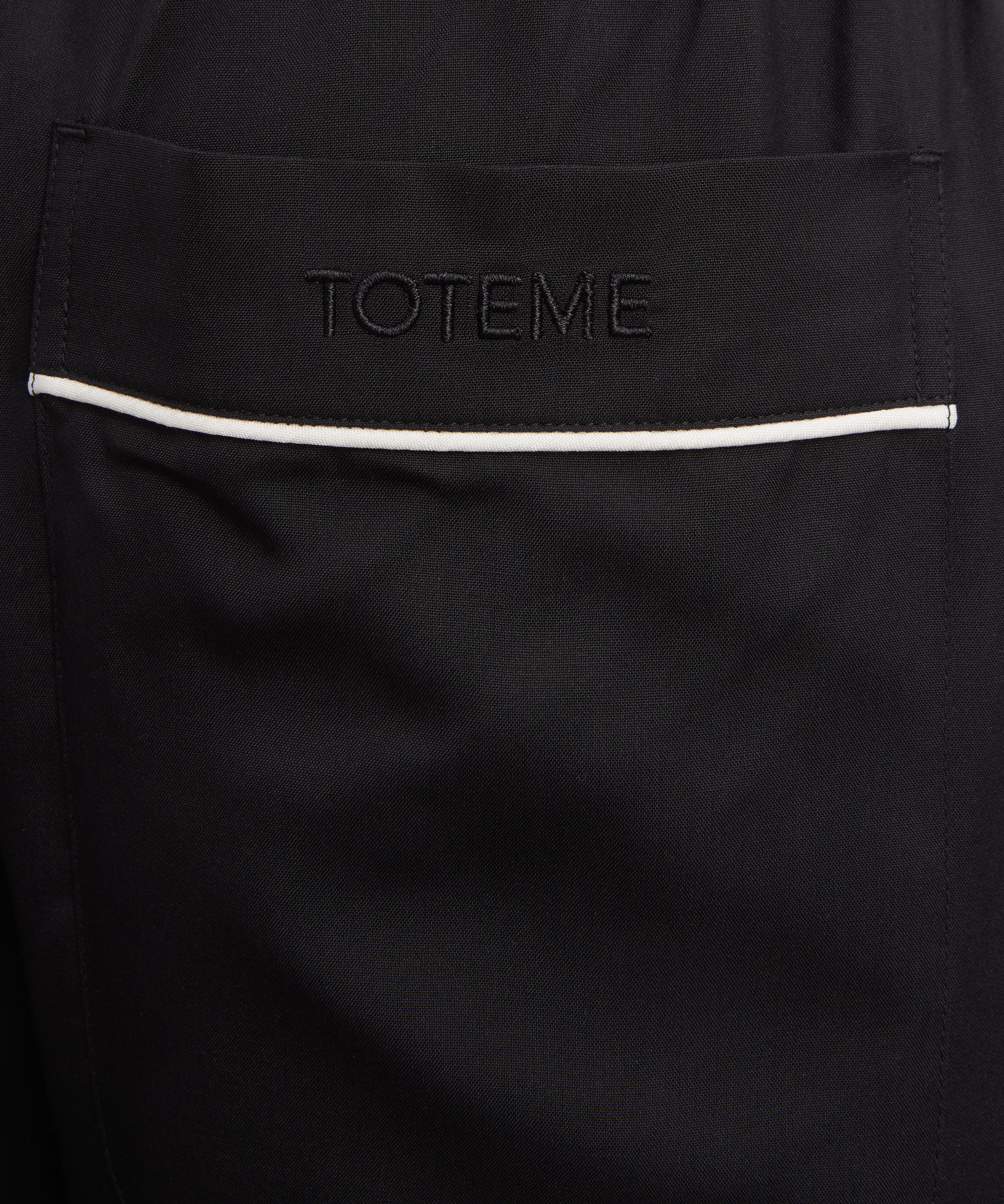 Toteme - Black Piped Silk Trousers image number 4