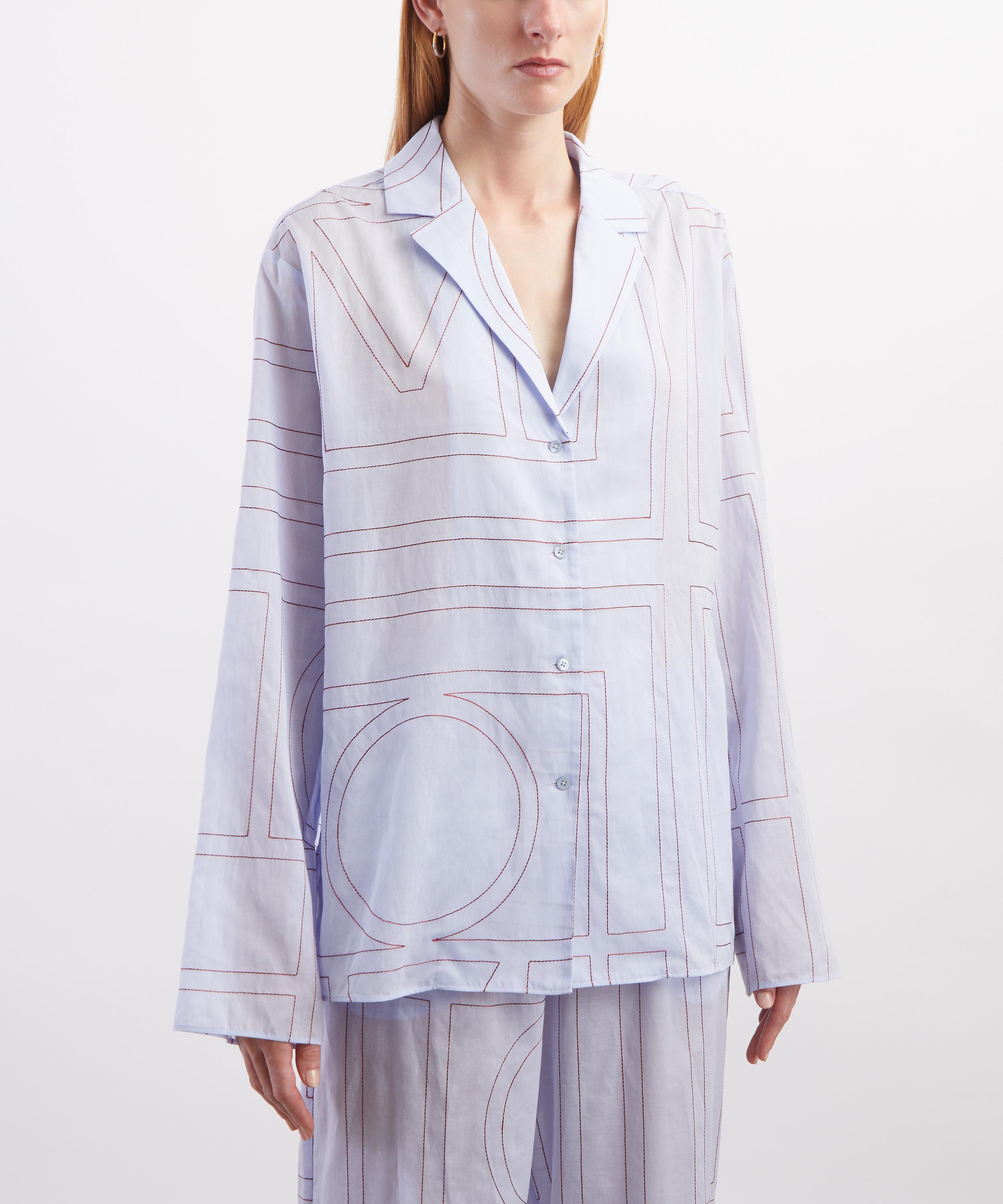 Toteme - Sky Monogram Cotton-Blend PJ Top image number 2