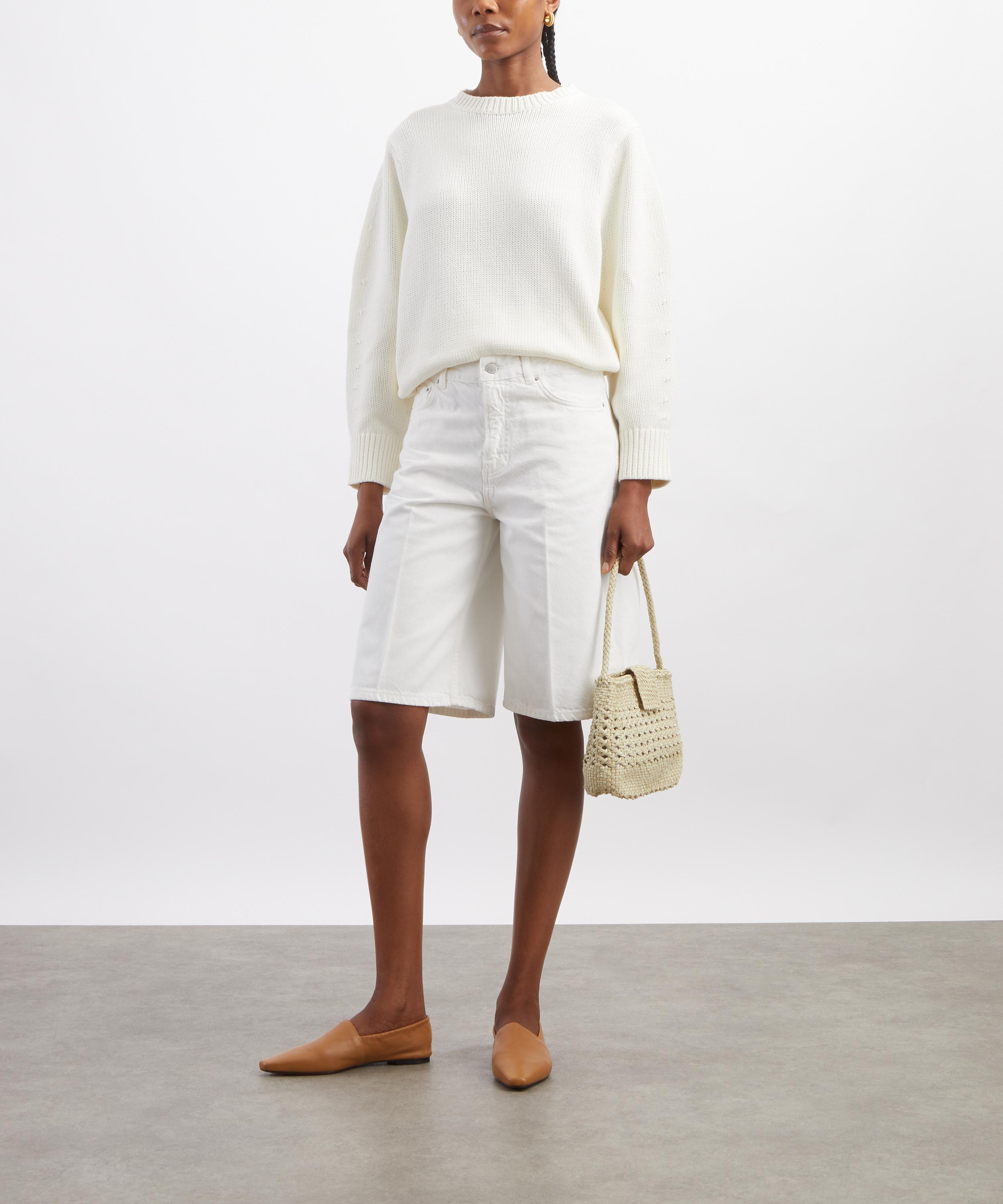 Toteme - White Denim Board Shorts image number 1